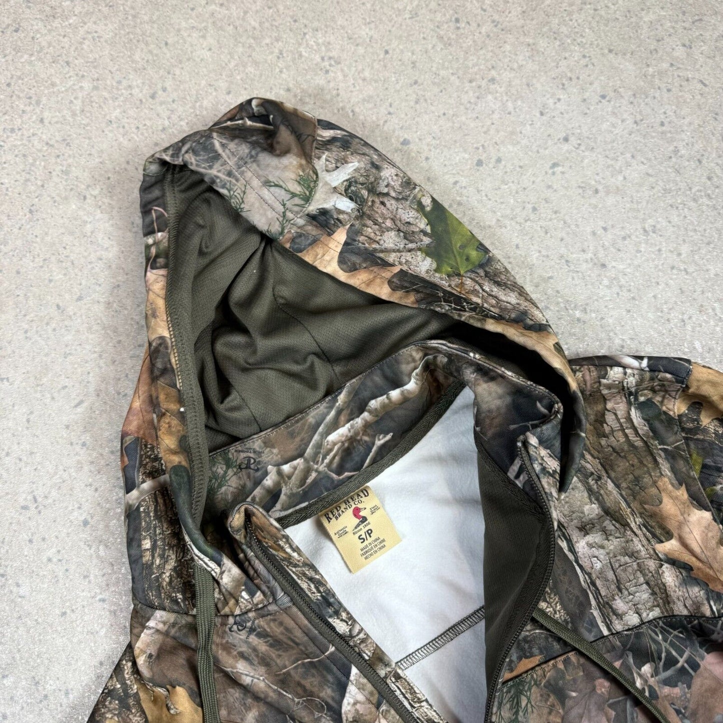 Tree Camo Zip Up Jacket Small Green