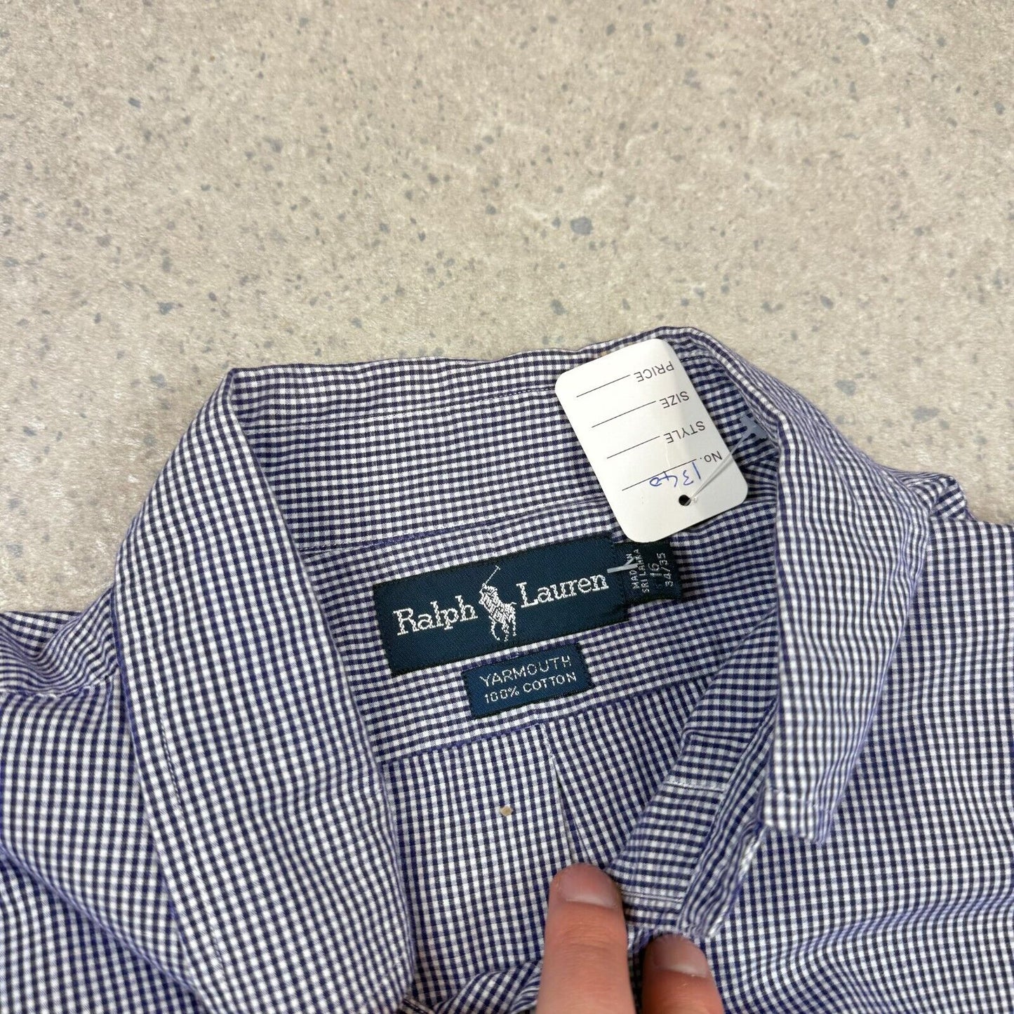 Ralph Lauren Blue Check Shirt Large 16” Neck
