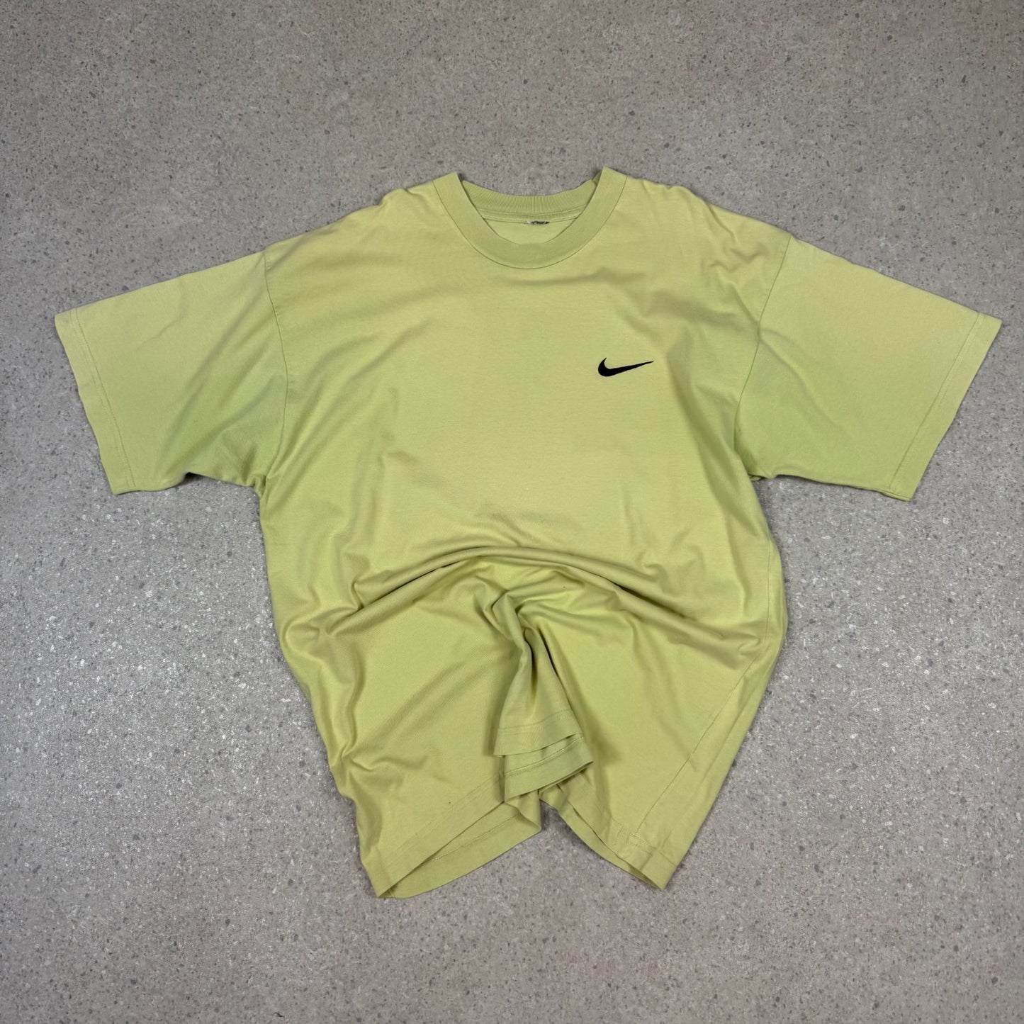 Vintage Nike T Shirt XL Neon Green Embroidered Logo Heavyweight 90s