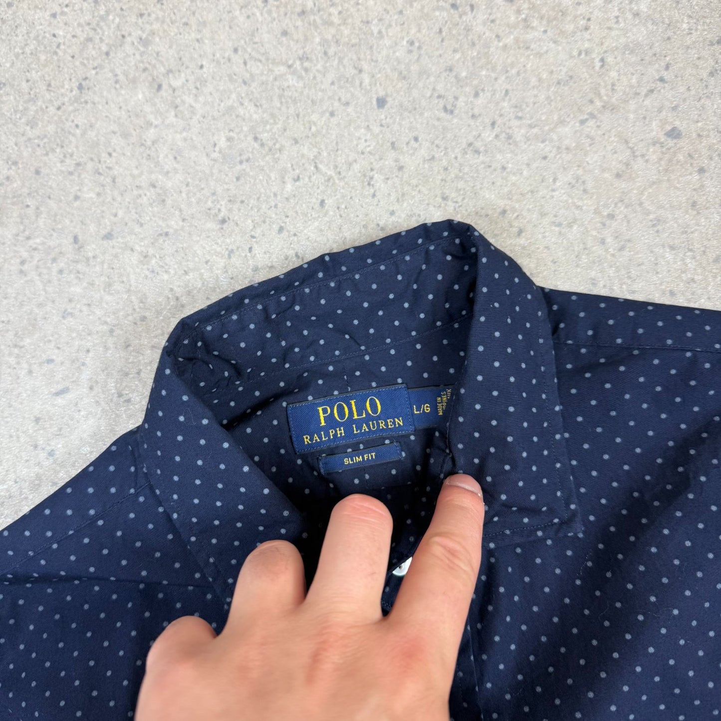 Ralph Lauren Shirt Large Navy Colourway Slim Fit Long Sleeve