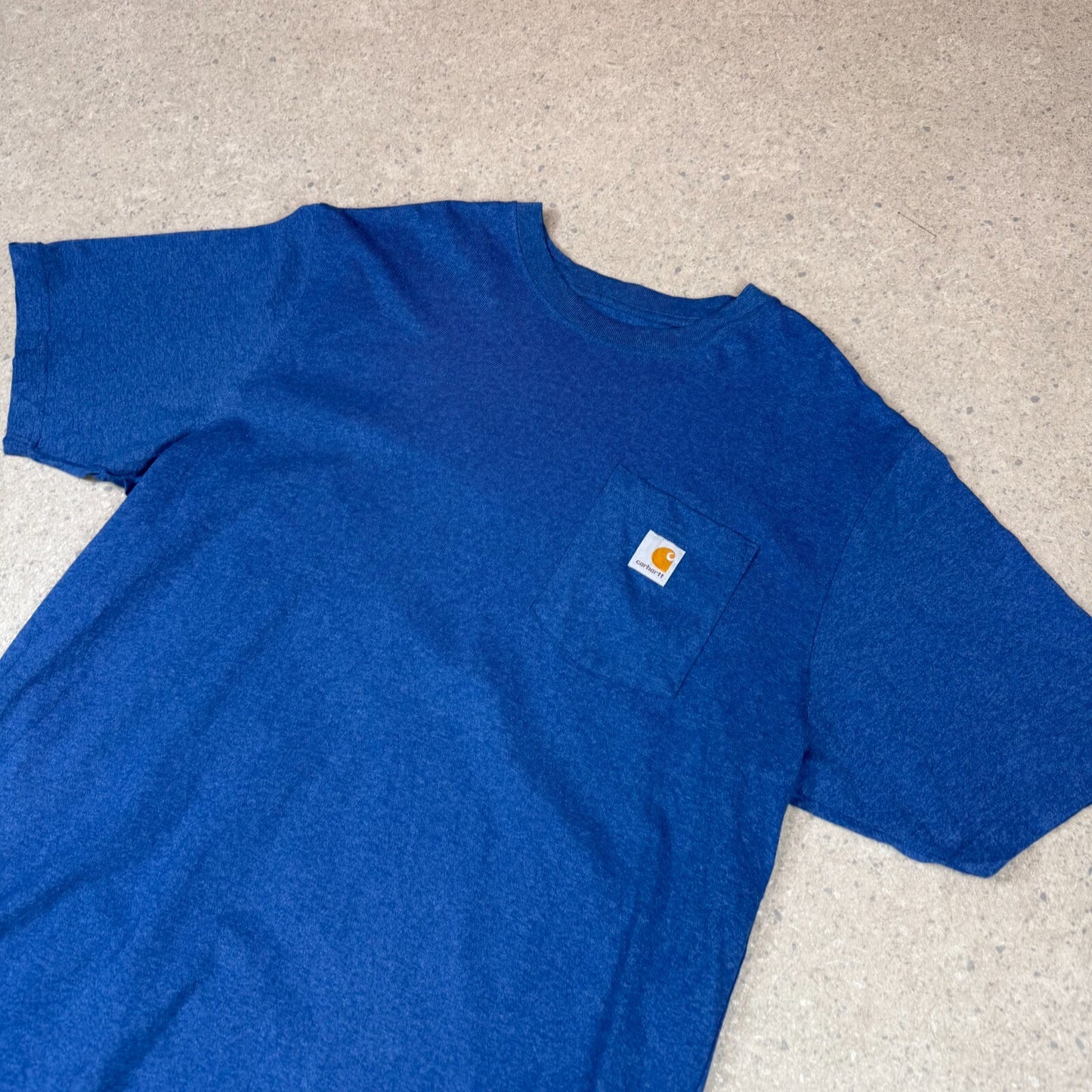 Carhartt T Shirt Large Loose Fit Blue Colourway Pocket logo Heavyweight