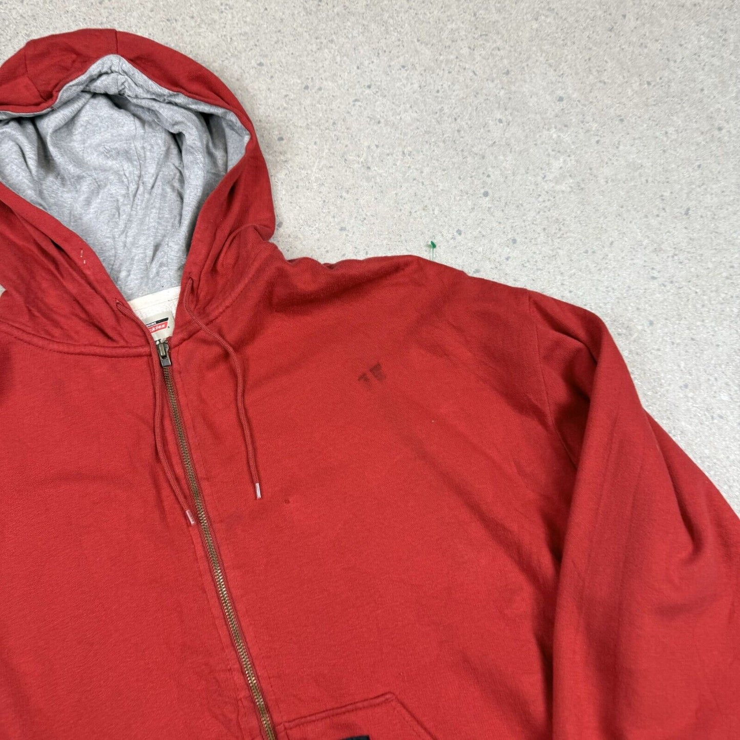 Dickies Full Zip Hoodie XL Red Cotton