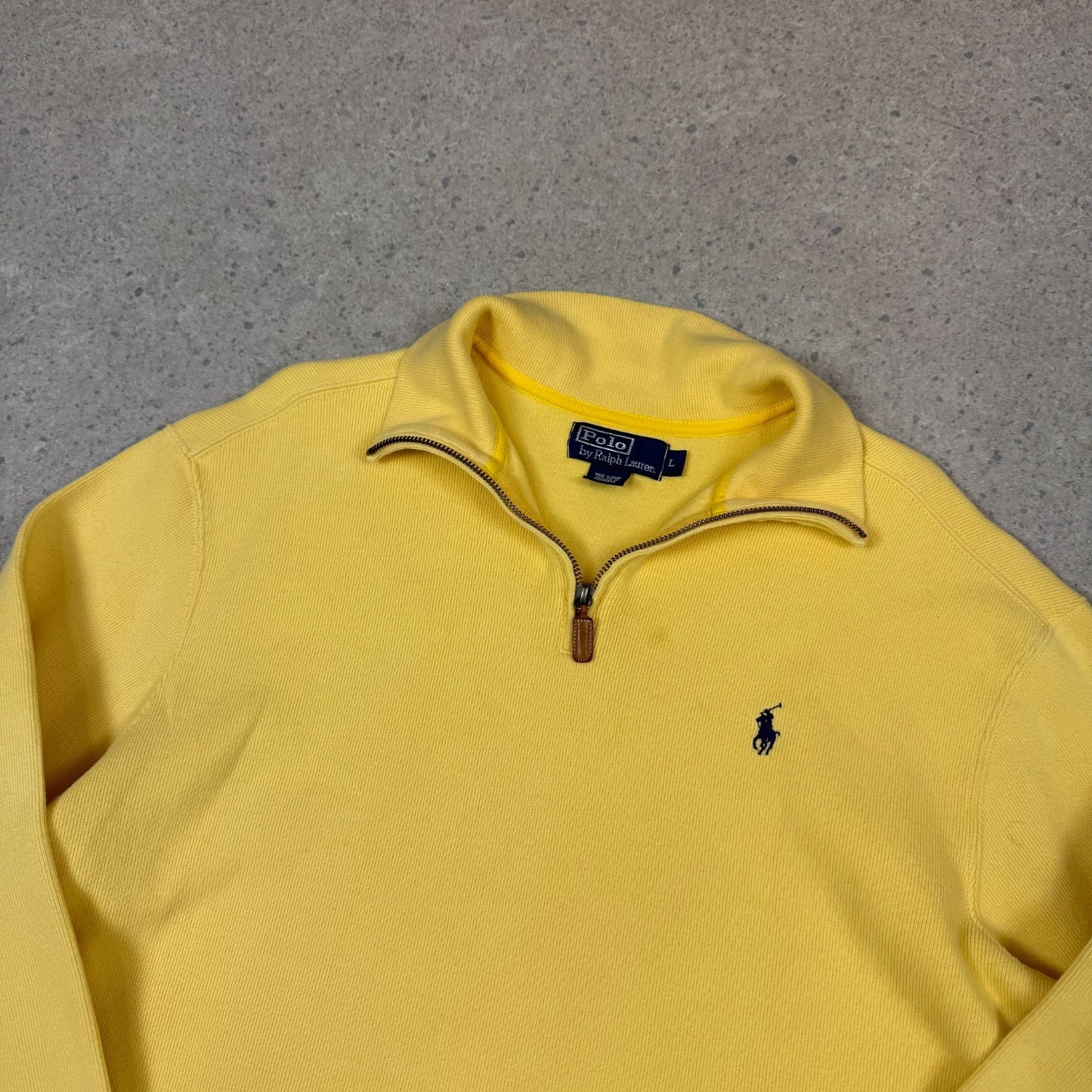 Ralph Lauren 1/4 Zip Large Yellow Colourway Embroidered Logo Cotton