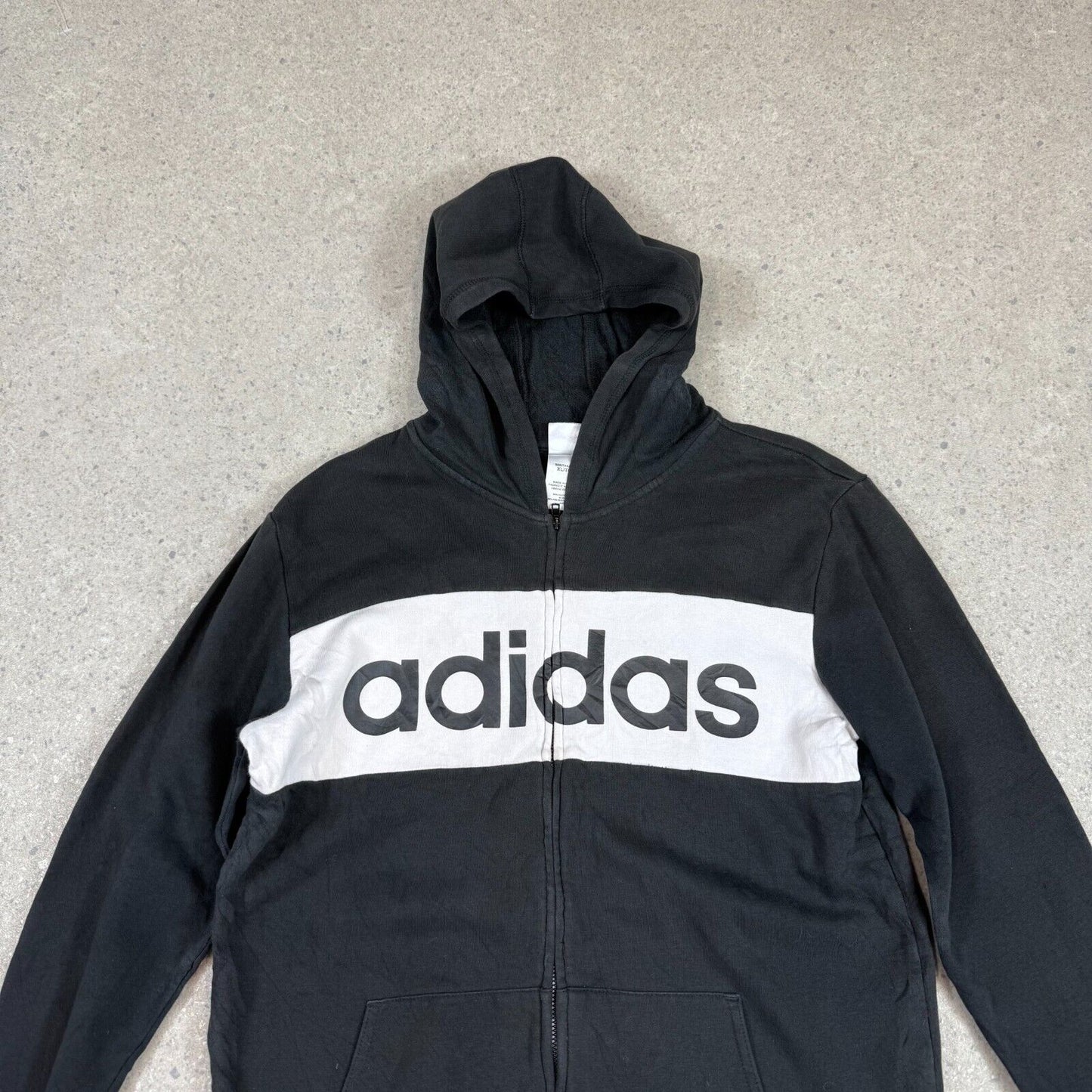 Adidas Hoodie Small Black White Zip Up