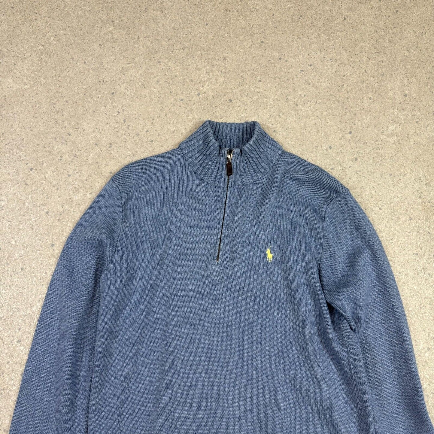 Ralph Lauren 1/4 Zip Jumper Small Blue Knit