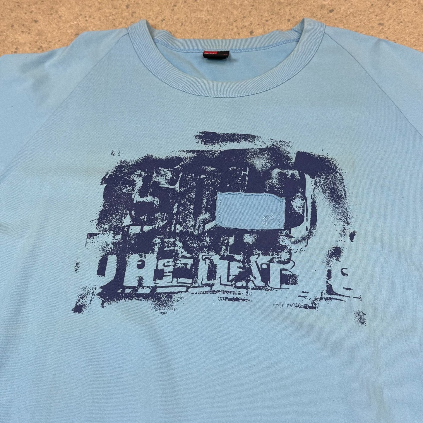 Diesel T Shirt L / XL Baby Blue Coloured Cool Graffiti Logo