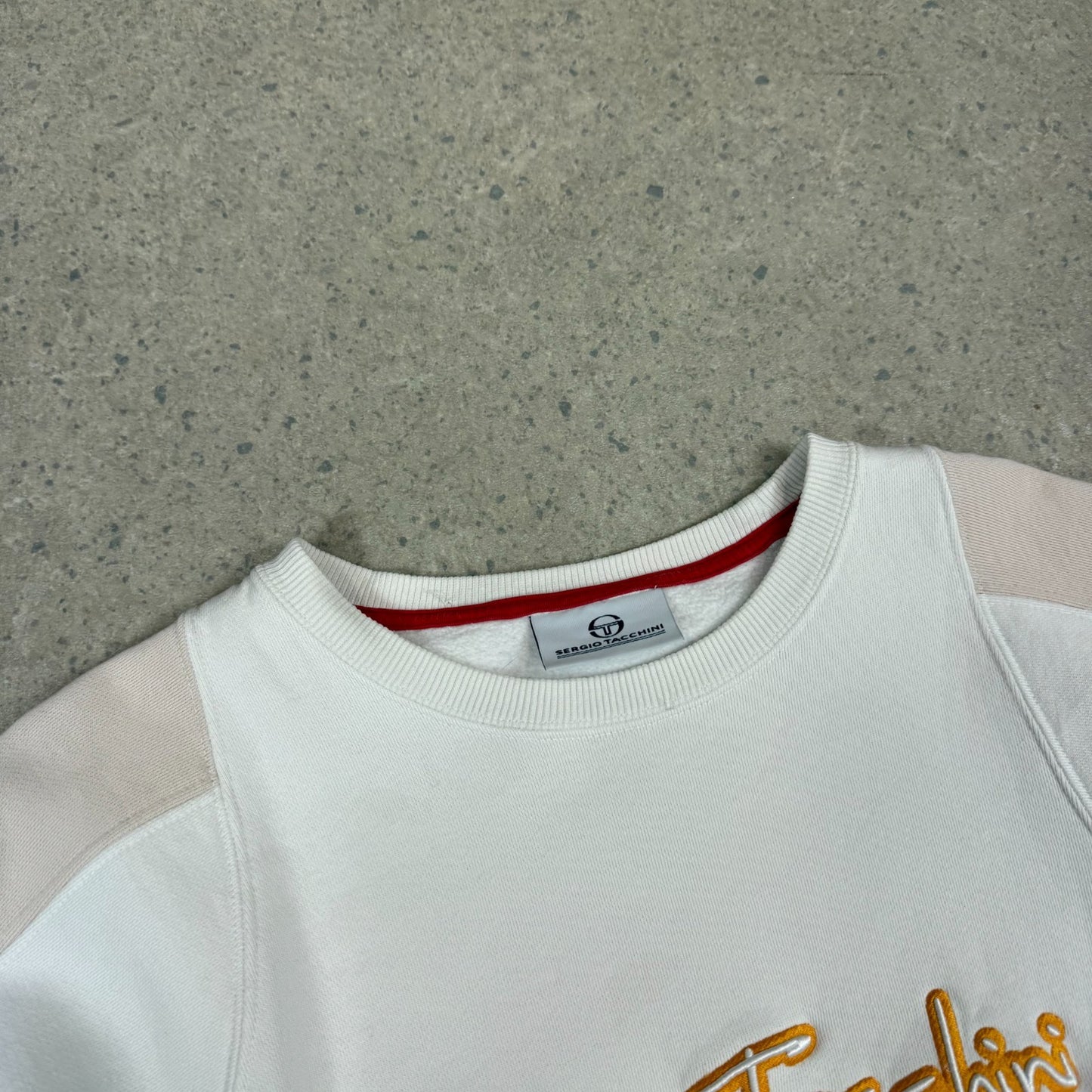 Sergio Tacchini Sweatshirt Large Cream Colourway Y2K Heavyweight