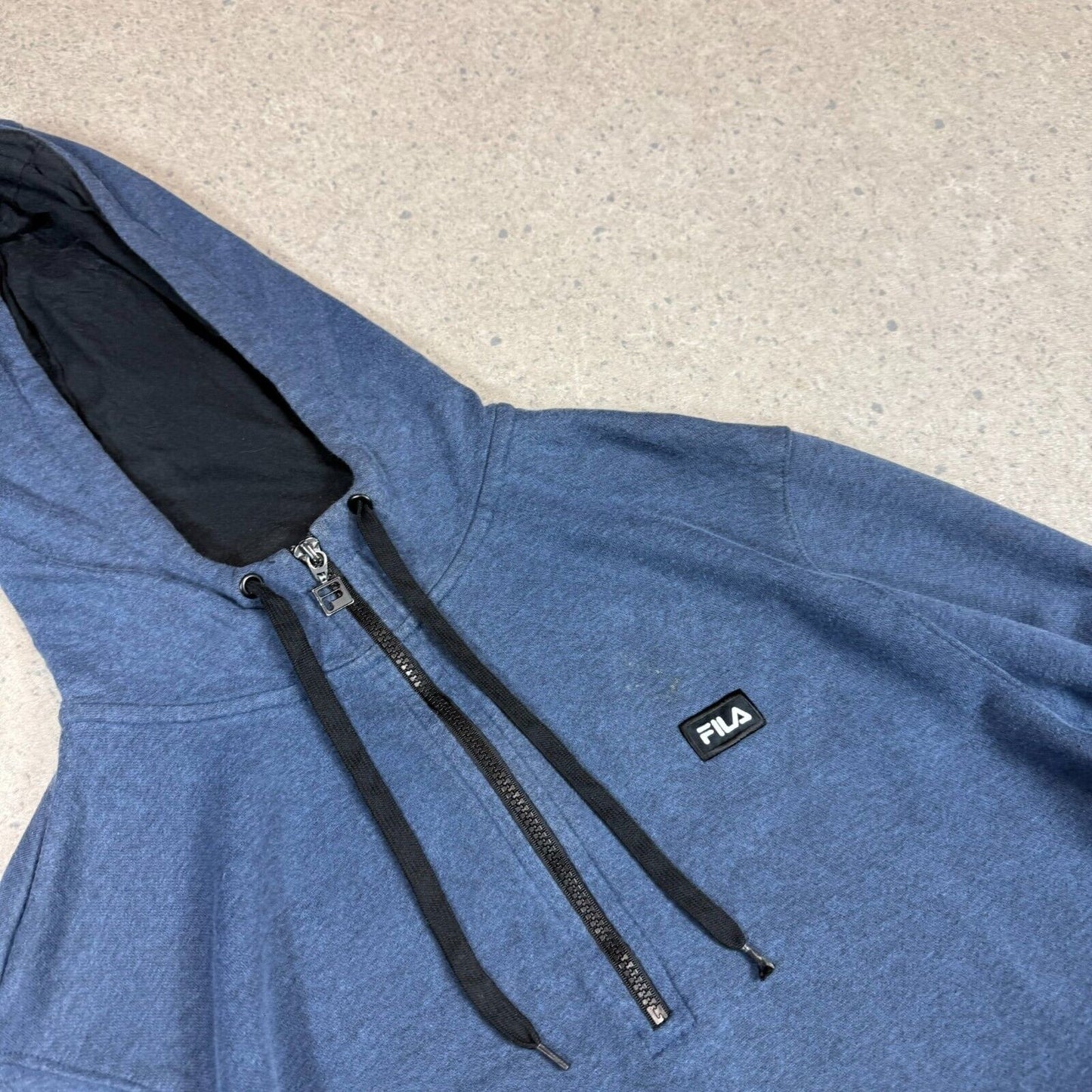 Fila 1/4 Zip Hoodie Large Blue Colourway