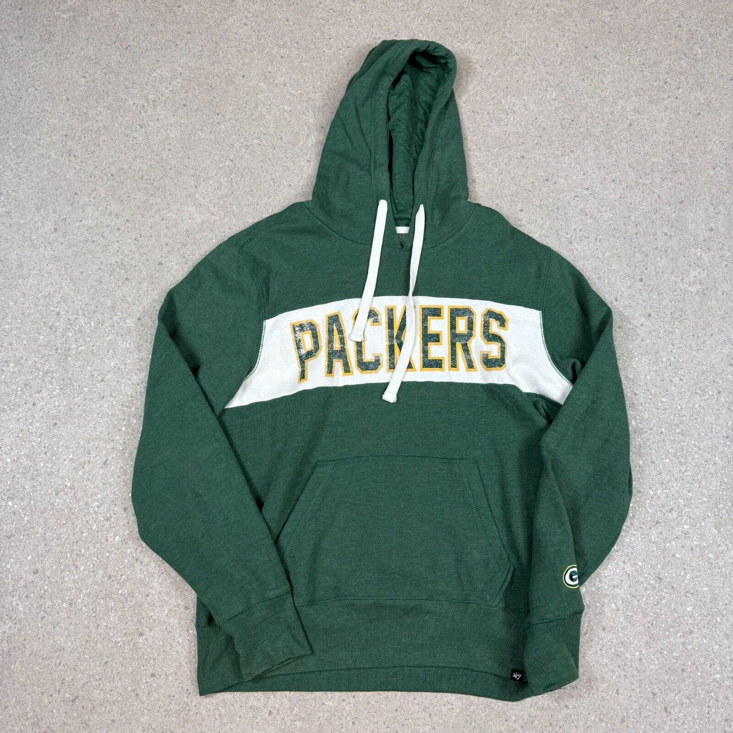 Green Back Packers Hoodie Medium Spellout