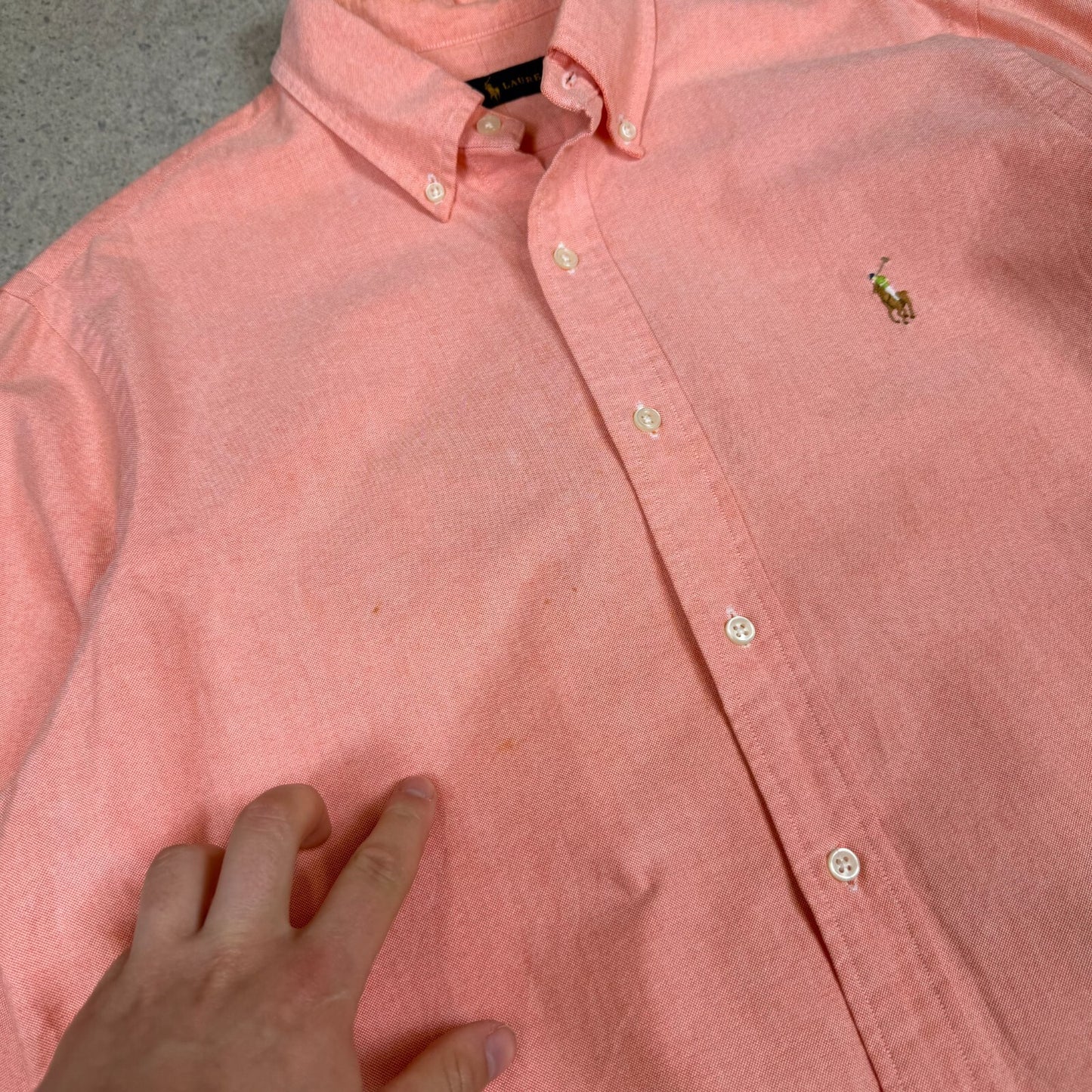 Ralph Lauren Shirt Large Peach Colourway Long Sleeve