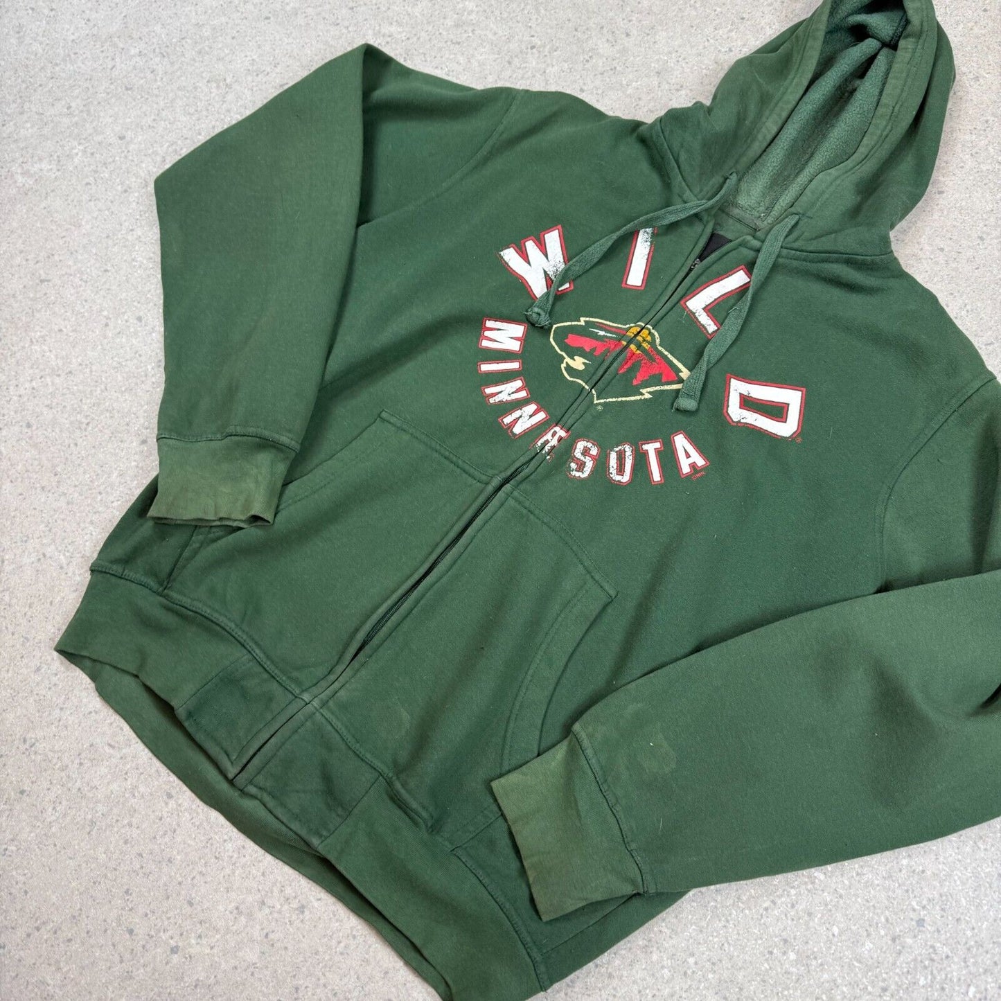 Minnesota Wild NHL Full Zip Hoodie Large Green