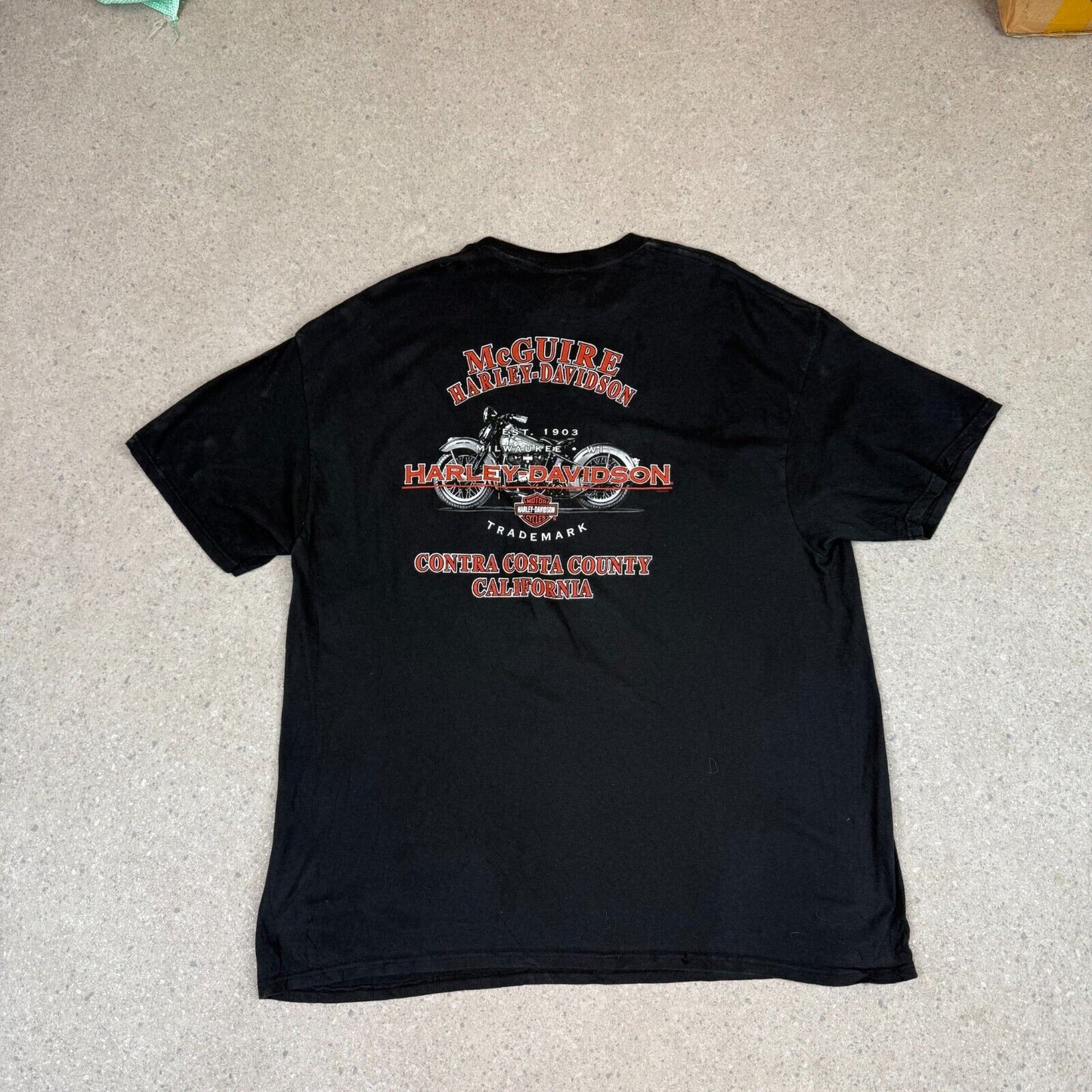 Harley Davidson T Shirt 2XL Black California Graphic McGuire Relaxed Fit