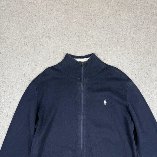 Ralph Lauren Full Zip Jumper Womens Navy Large