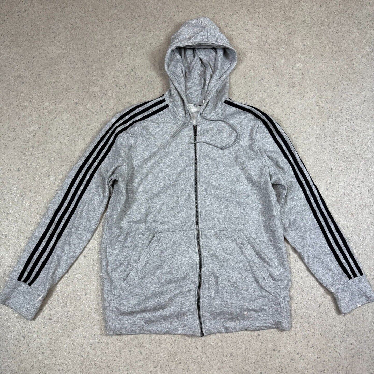 Adidas Hoodie Medium Full Zip Hooded Zip Up Striped