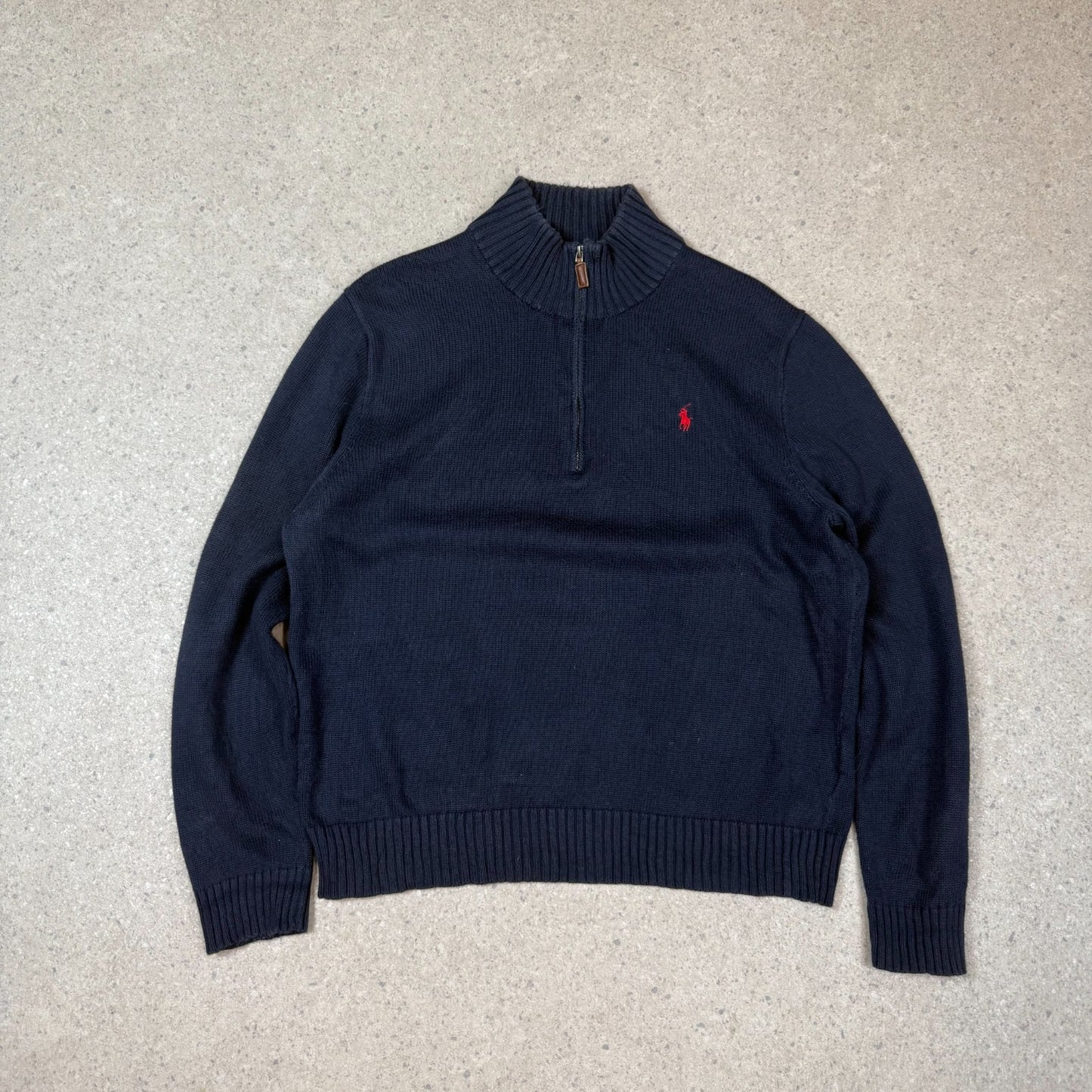 Ralph Lauren 1/4 Zip Jumper Large Navy Colourway Embroidered Logo