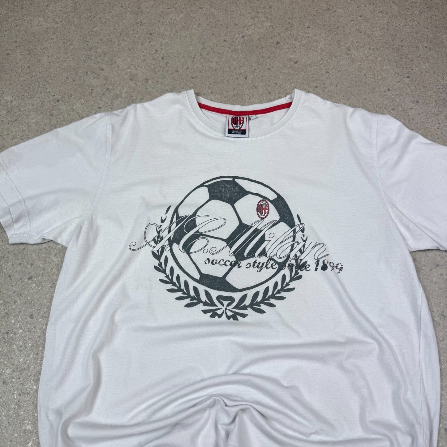 AC Milan T Shirt Large White Retro Milan Official Short Sleeve