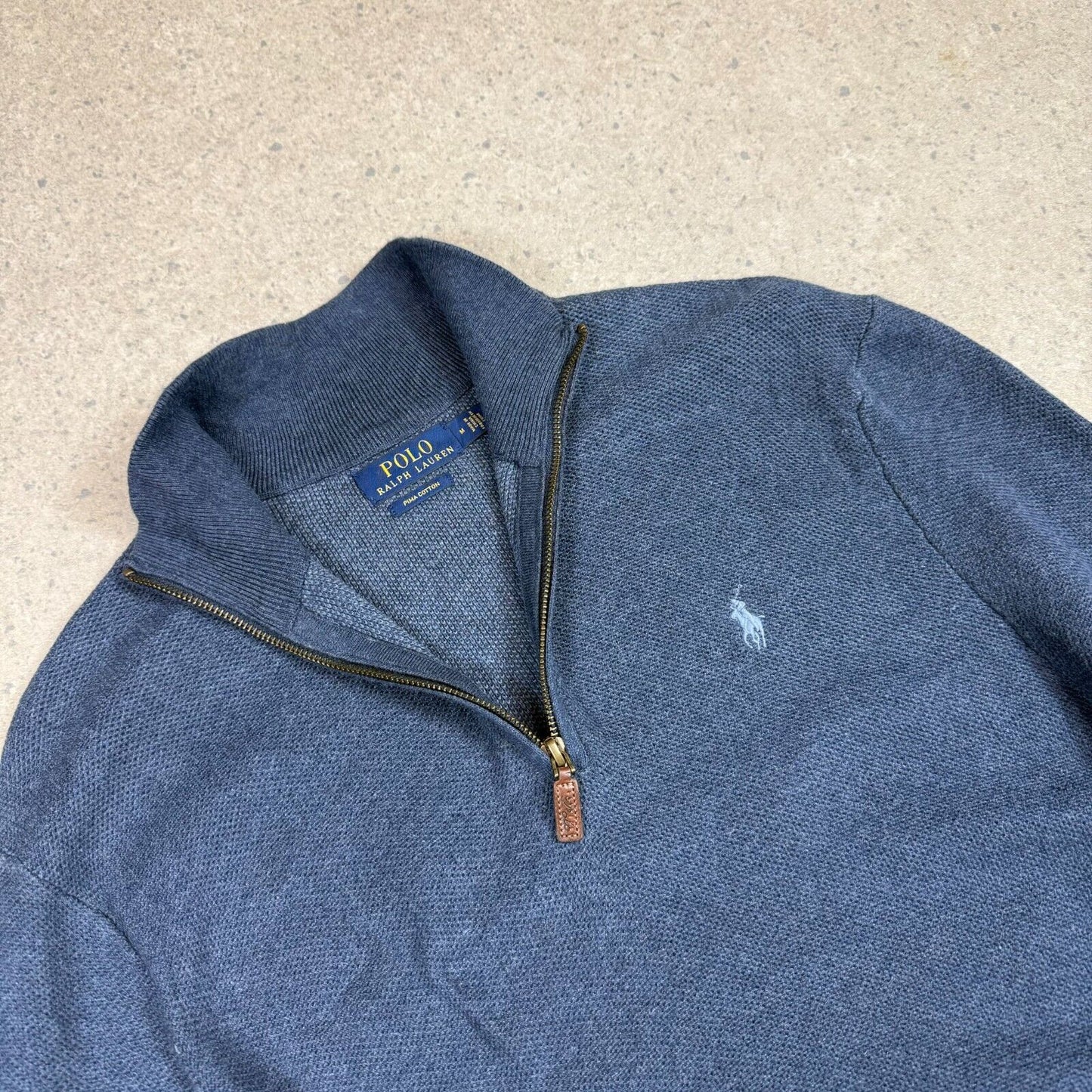 Ralph Lauren 1/4 Zip Jumper Medium Blue
