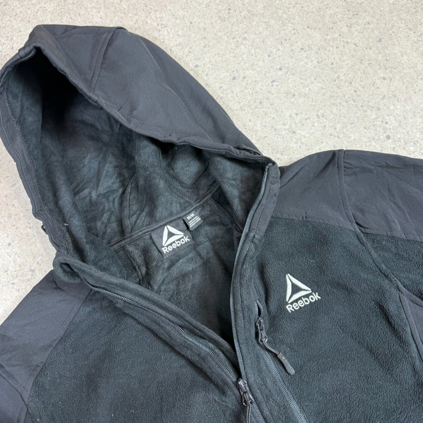 Reebok Hoodie Fleece Medium Black Denali Style