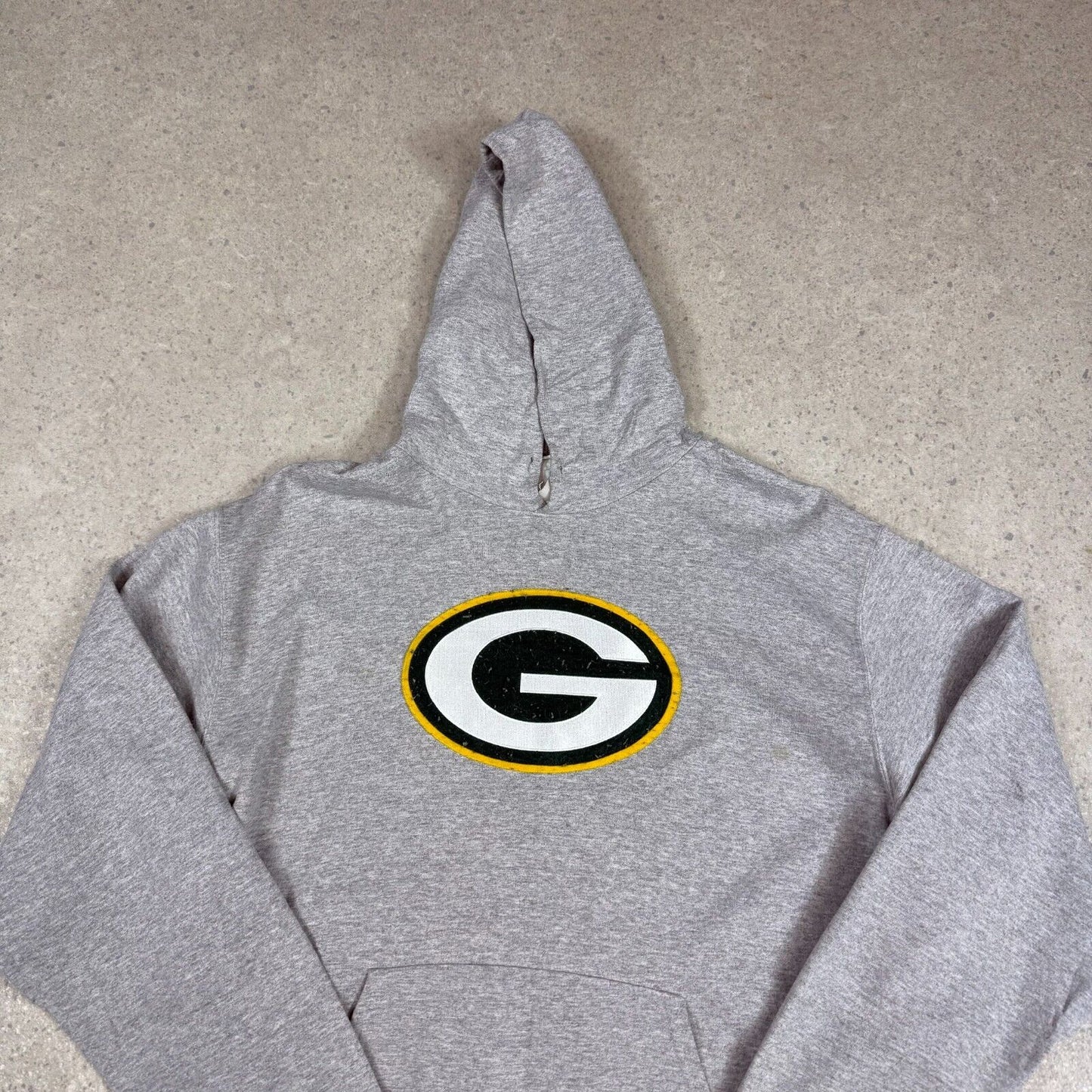 Green Bay Packers Hoodie Large Grey Vintage NFL