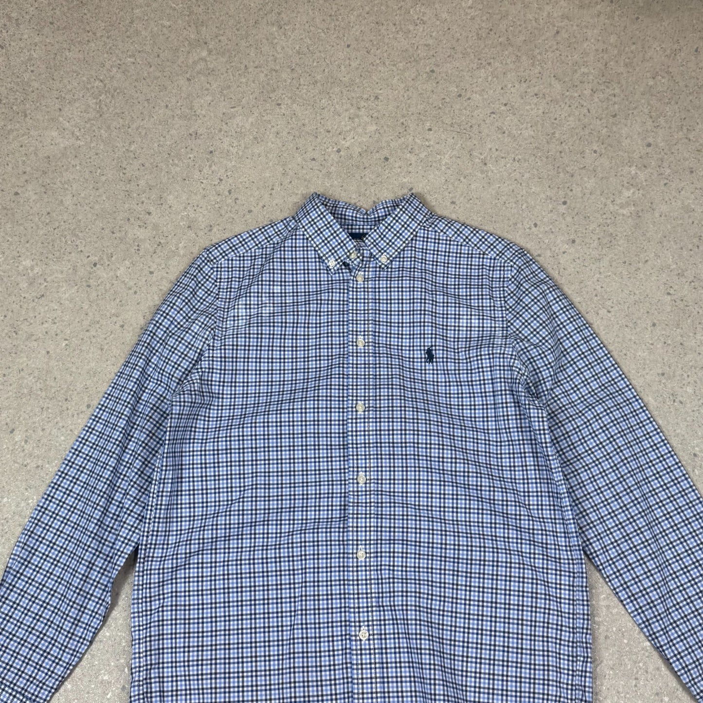 Ralph Lauren Shirt Small Embroidered Logo Blue Check