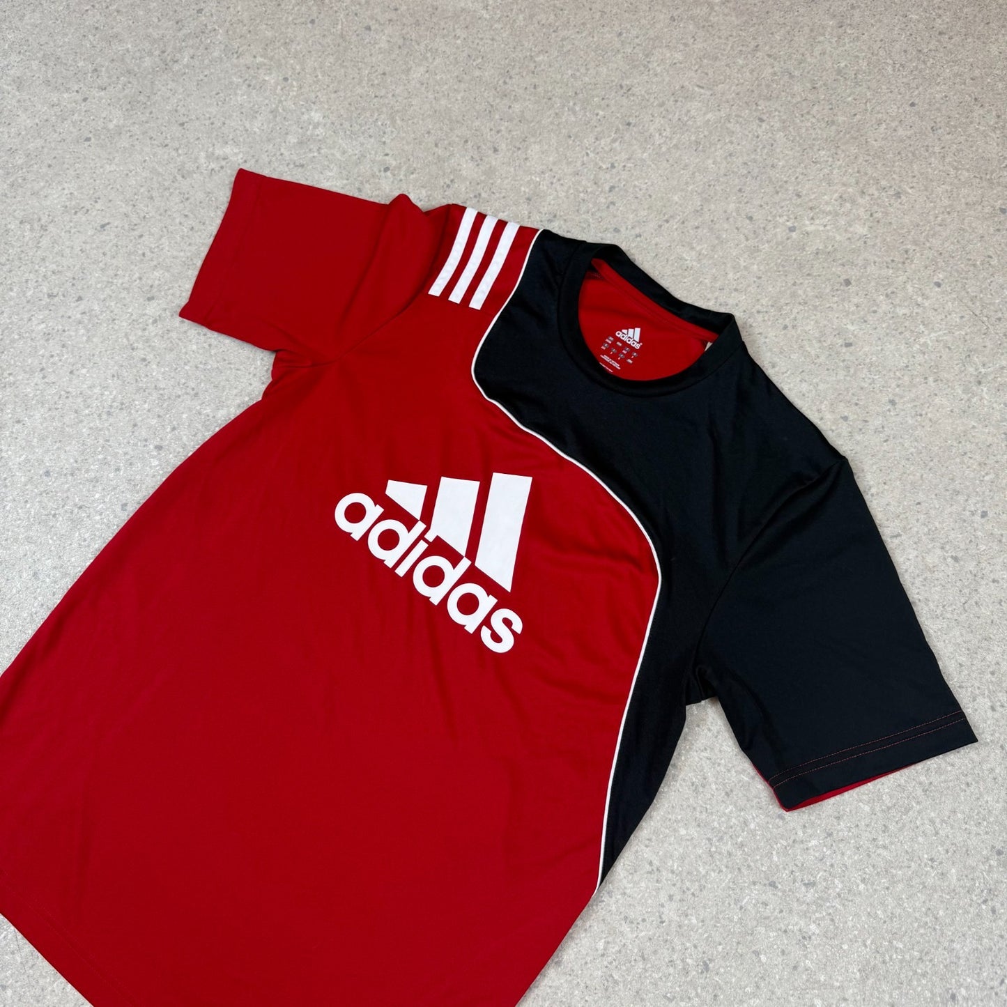 Adidas Clima Fit T Shirt S / M Red and Black Y2K