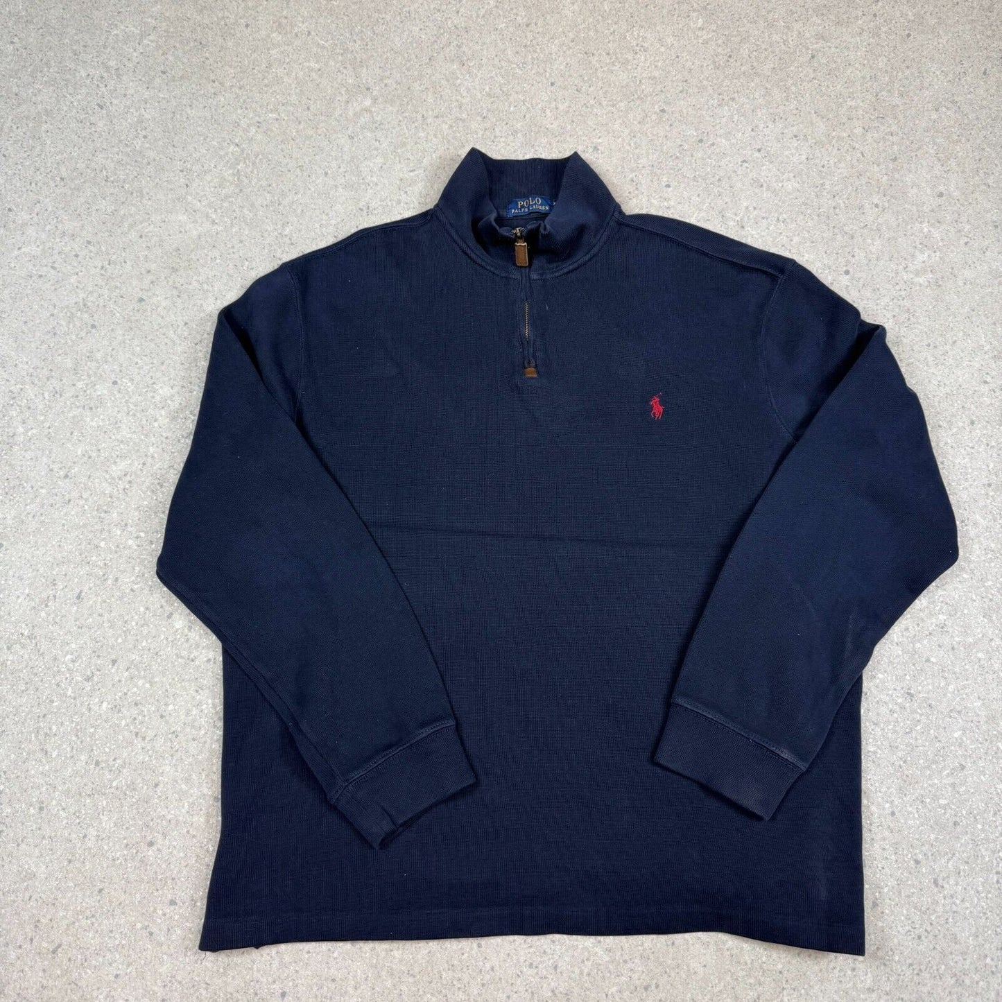 Polo Ralph Lauren 1/4 Zip Jumper XL Navy Colourway Cotton 90s