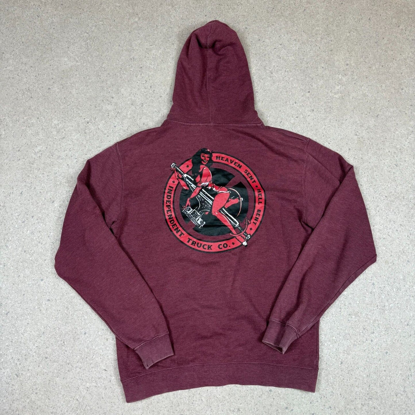 Independent Hoodie Large Burgundy Colourway Big Logo Vintage Skatewear
