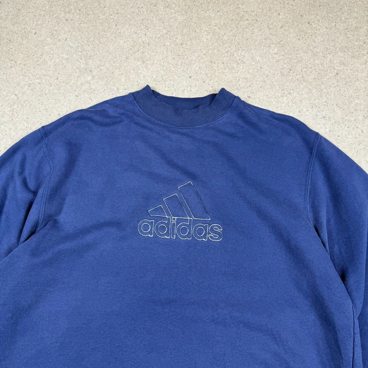 Vintage 90s Adidas Sweatshirt Medium Navy Relaxed Fit