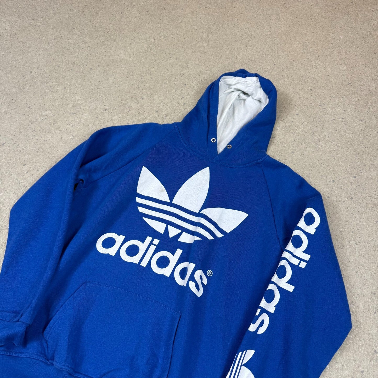 Adidas Hoodie Small Blue Colourway Spellout Logo Y2K Hooded