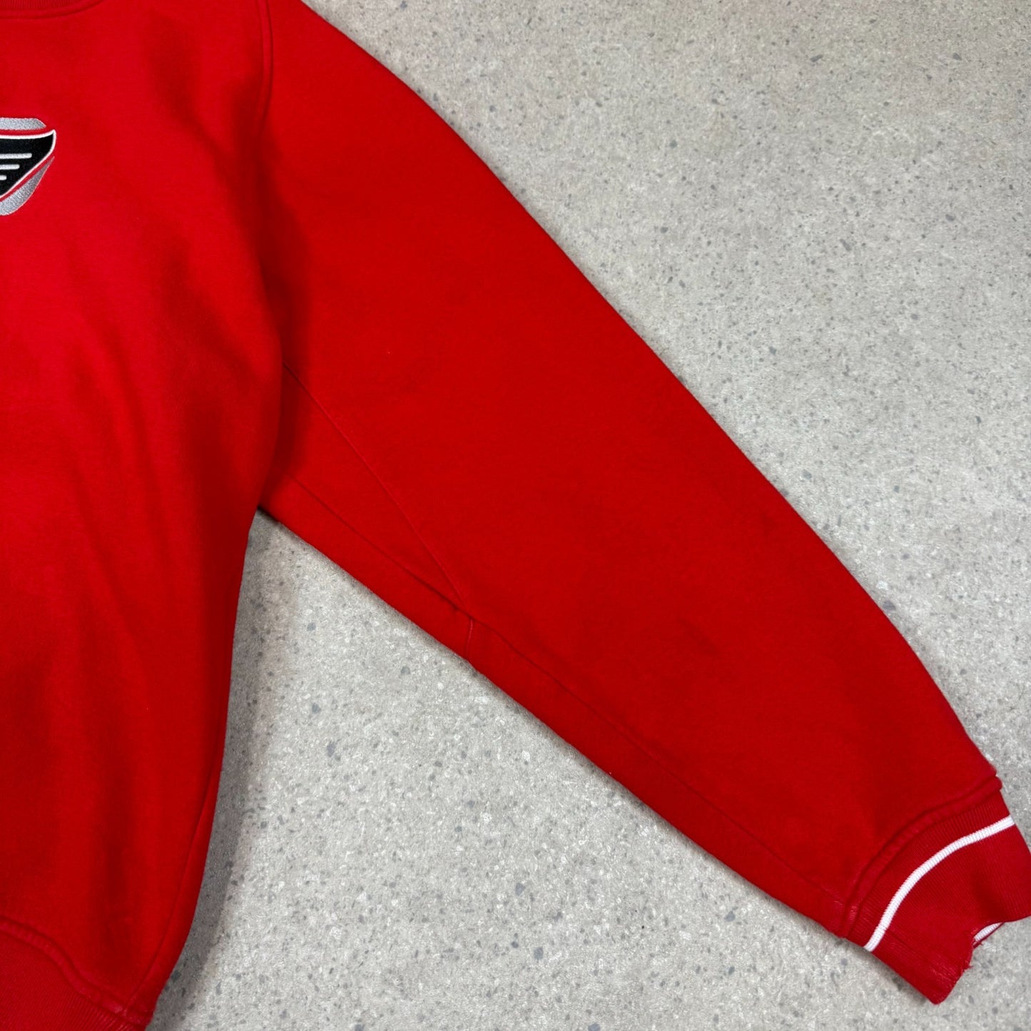 Adidas Sweatshirt Large Red Colourway Big Embroidered Logo Y2K