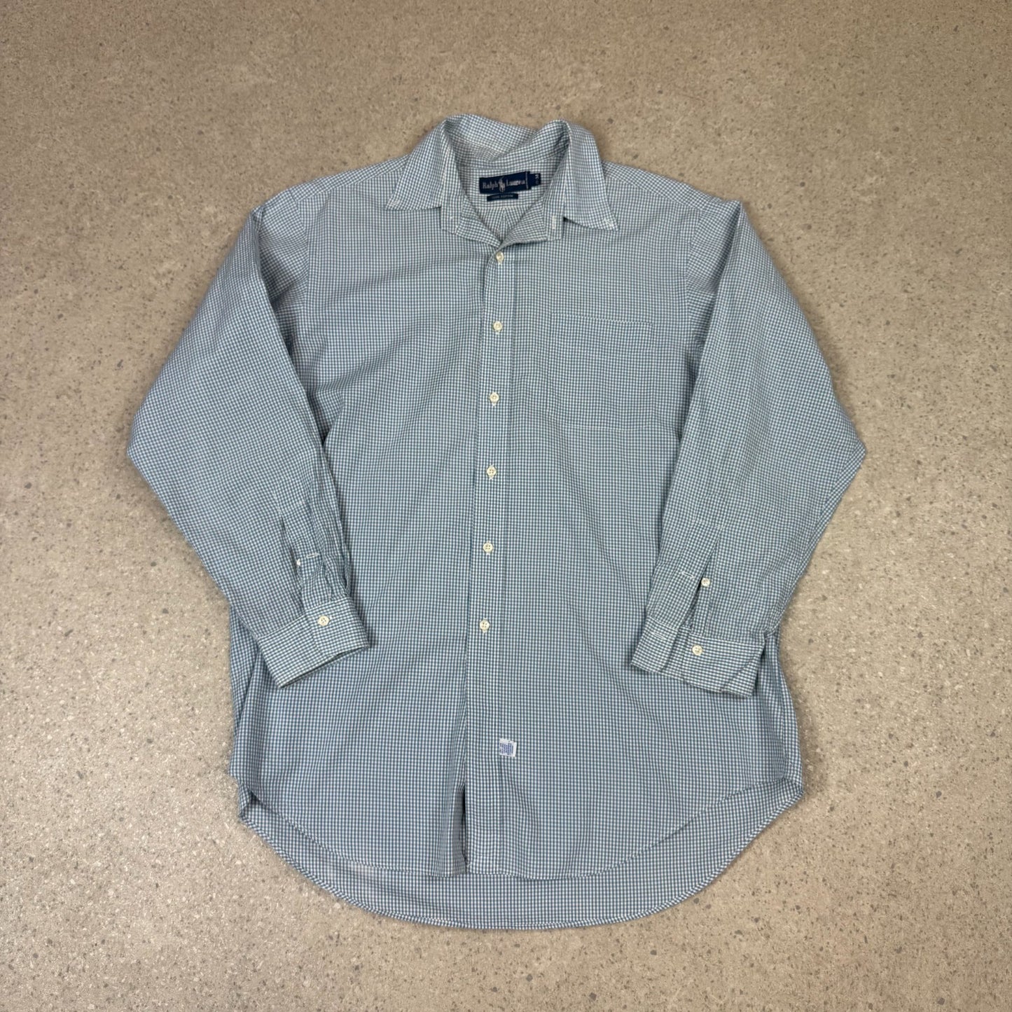 Ralph Lauren Check Shirt XL Blue Colourway 17” Neck Long Sleeve