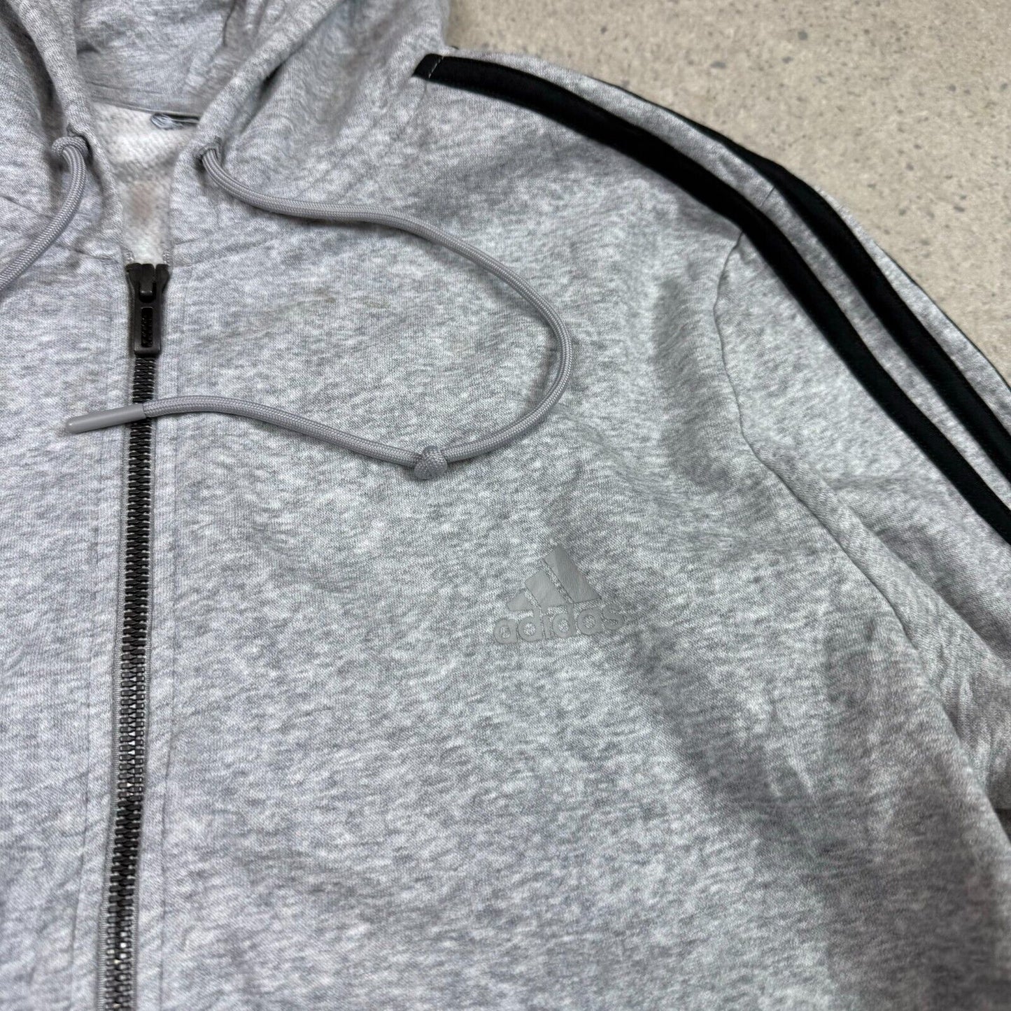 Adidas Hoodie Medium Full Zip Hooded Zip Up Striped