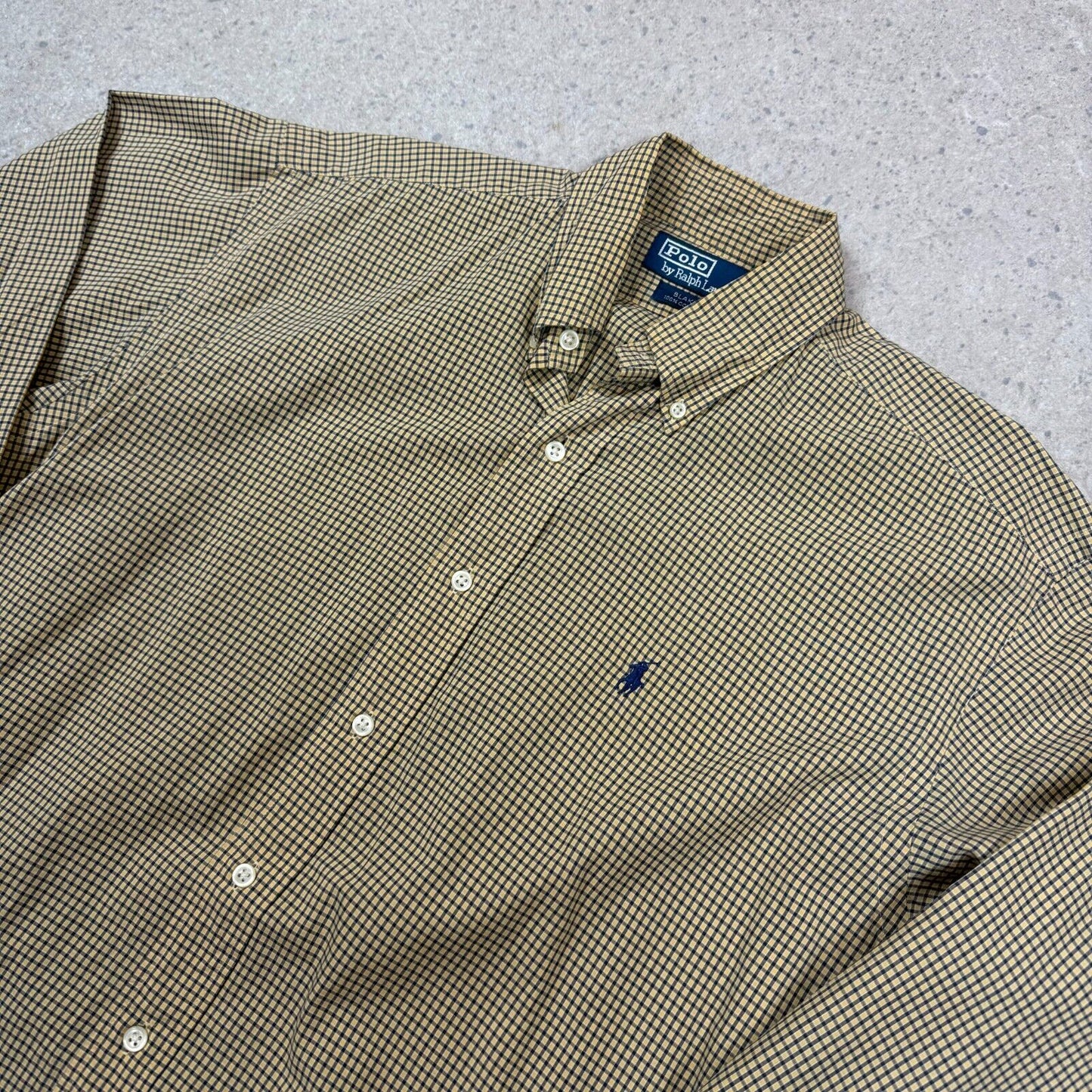 Ralph Lauren Check Shirt Medium Yellow and Navy