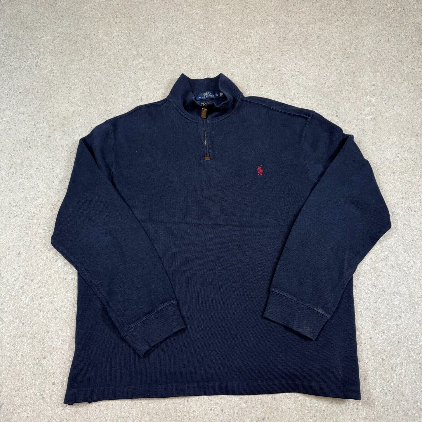 Polo Ralph Lauren 1/4 Zip Jumper XL Navy Colourway Cotton 90s