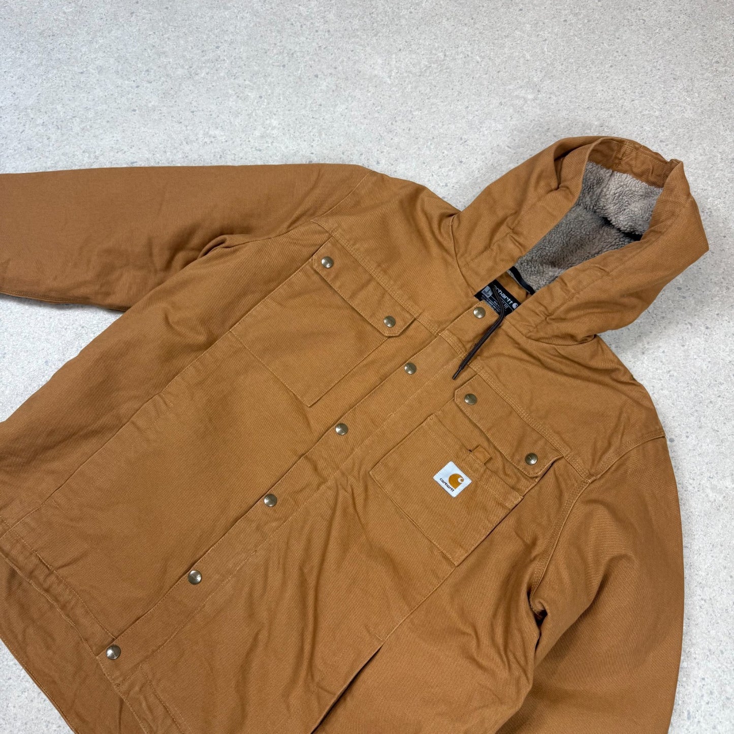 Carhartt Active Sherpa Jacket Large Brown Fleece Lined