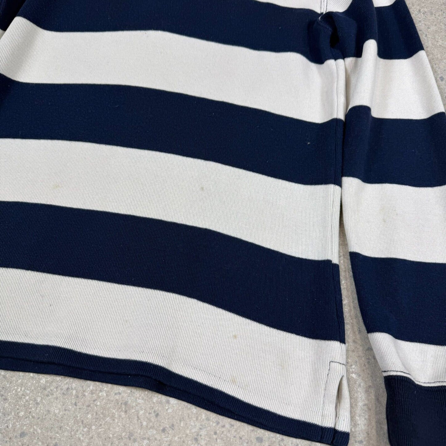 Ralph Lauren 1/4 Zip Jumper XS Blue White Striped