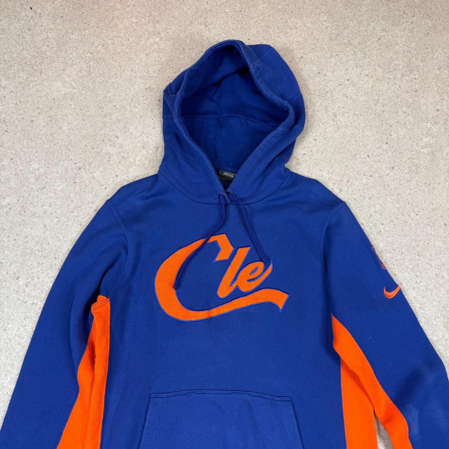 Nike NBA CLE Hoodie Small Navy Orange Hooded Pocket