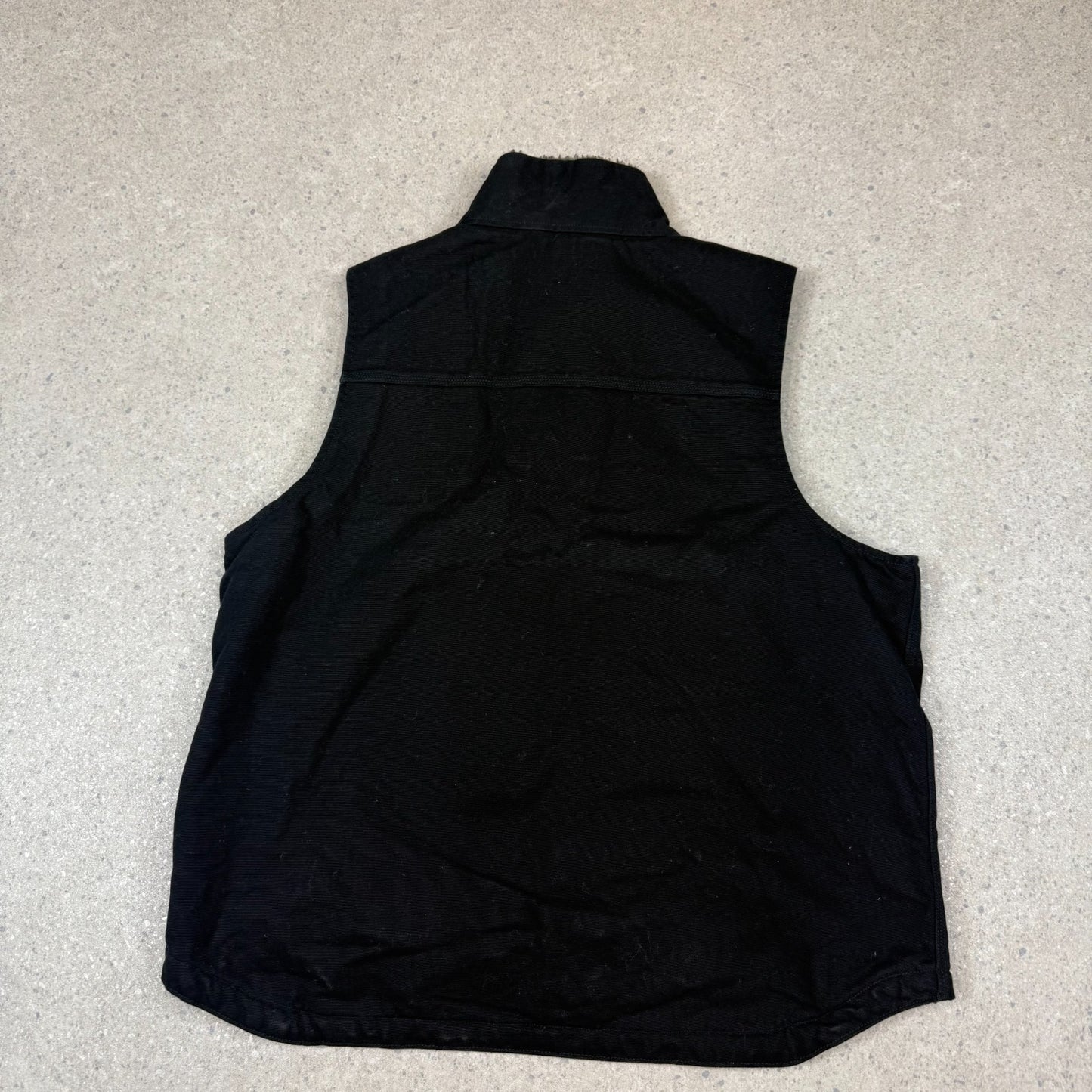 Carhartt Black Vest Large Fleece Lined Embroidered Logo