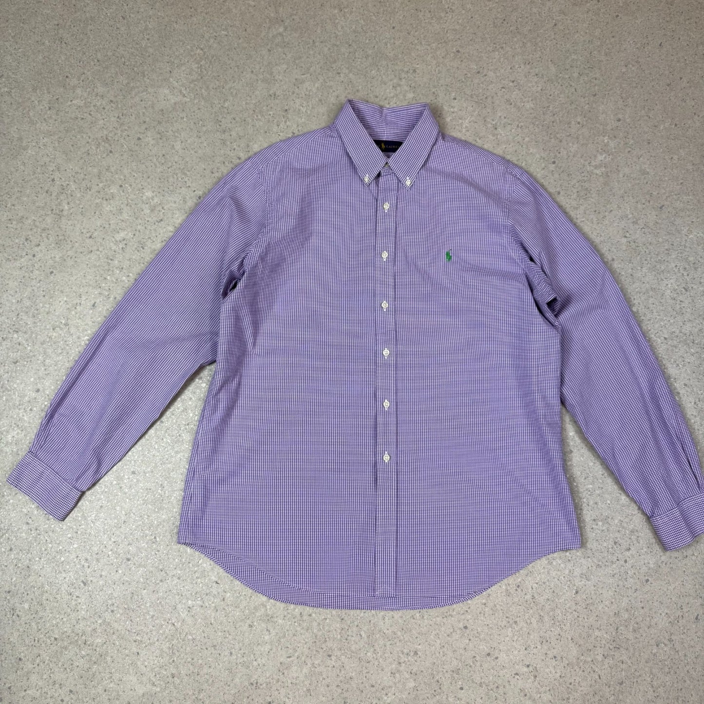 Ralph Lauren Shirt XL Purple White Check Long Sleeve