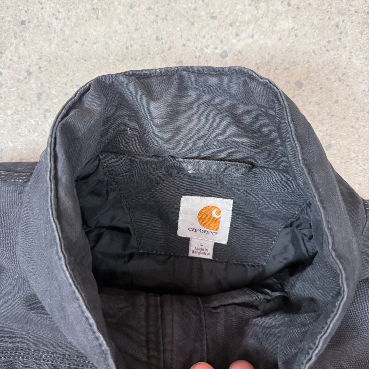 Carhartt Jacket Large Black Colourway Duck Canvas Embroidered Logo