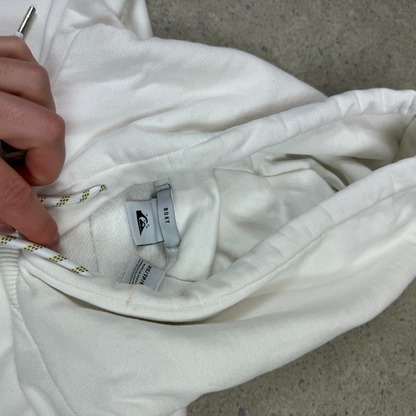 Quicksilver Hoodie XS Cream Colourway Hooded Boxy Fit