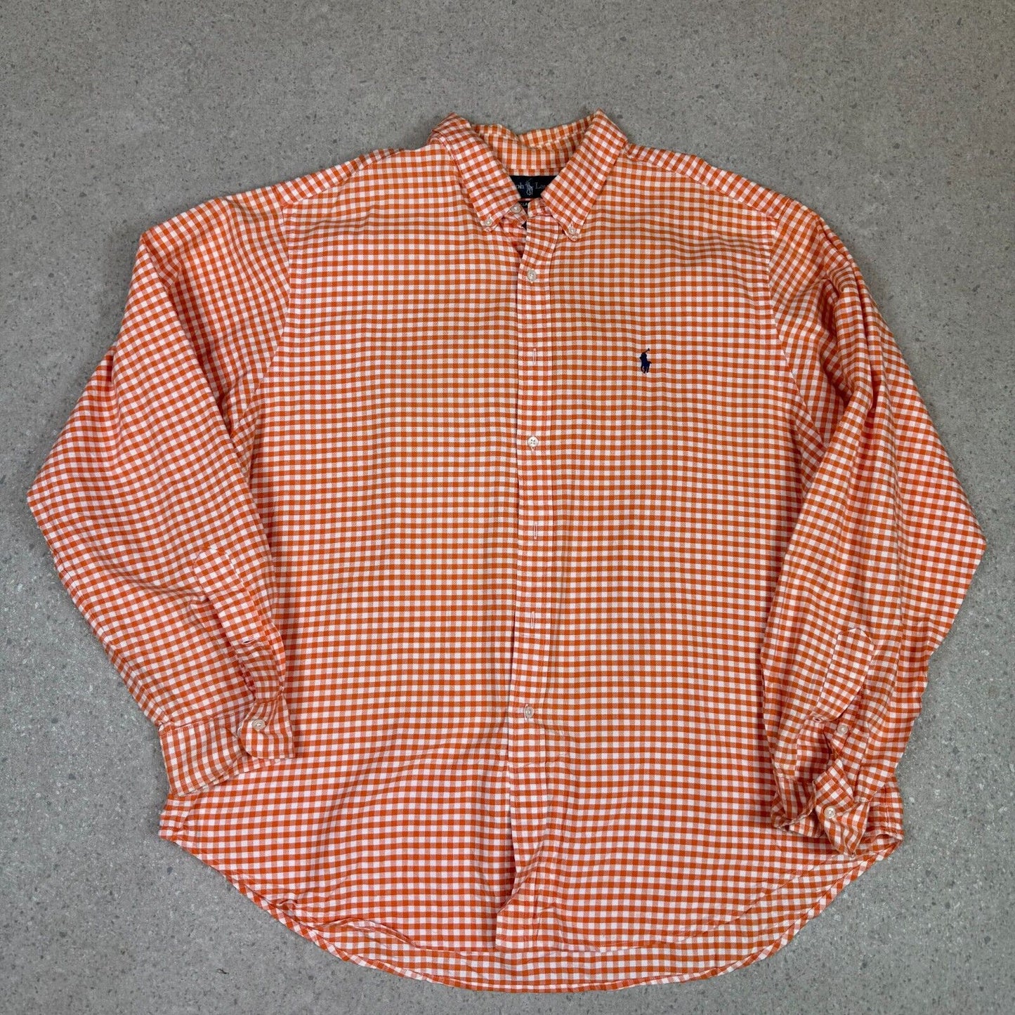 Ralph Lauren Check Shirt 2XL Orange Colourway 18” Neck Relaxed Fit