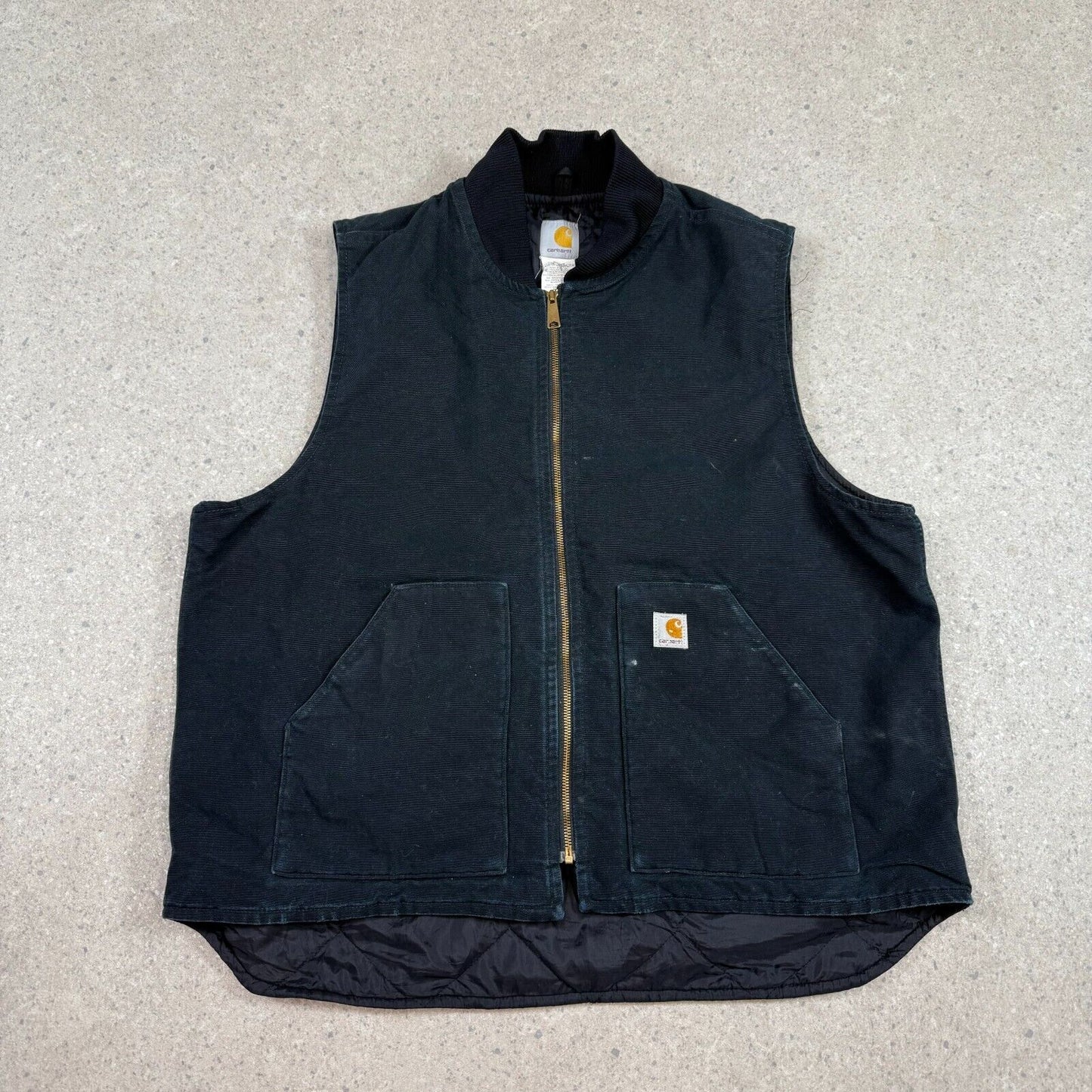 Carhartt Black Winter Vest 2XL Lined Vintage
