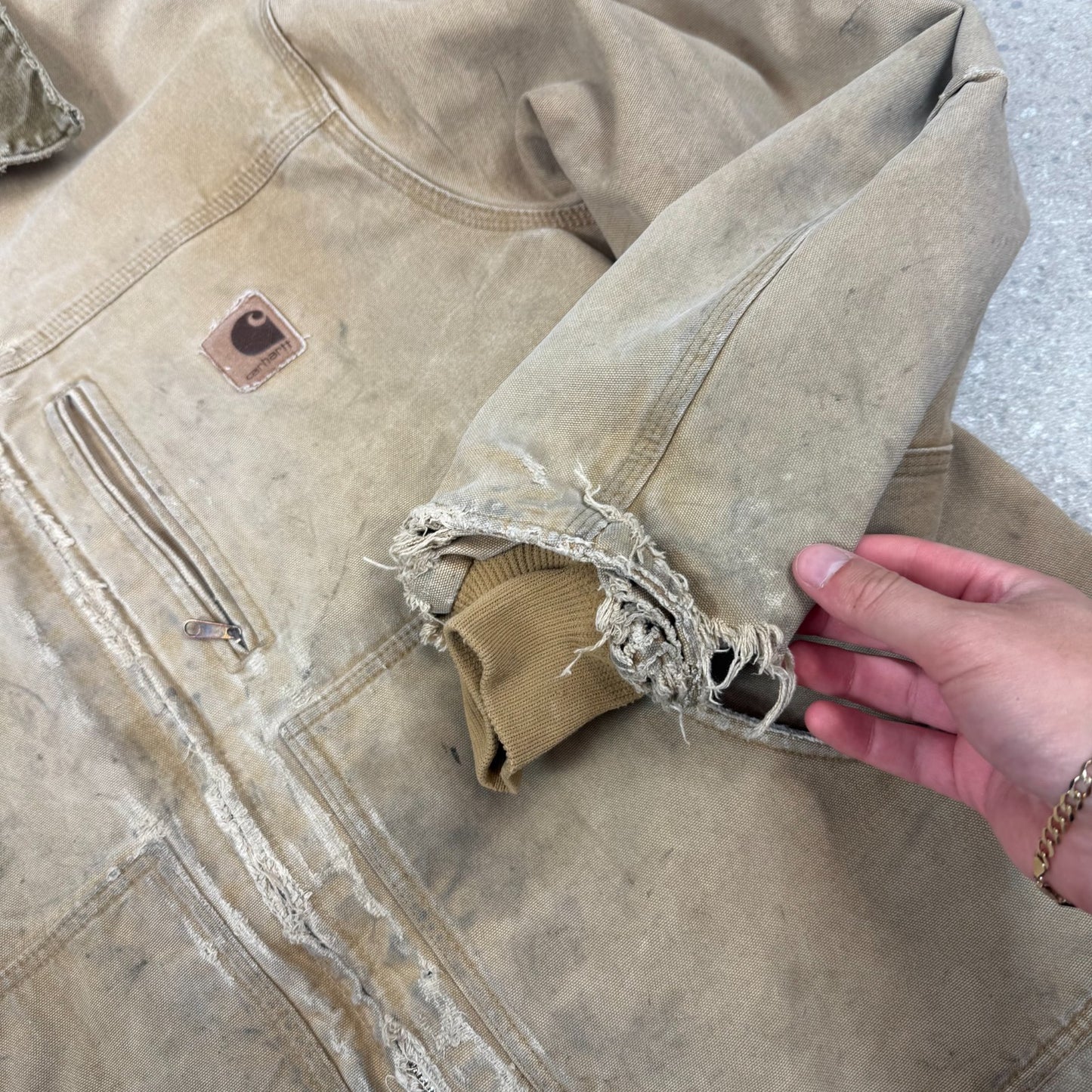 Carhartt Chore Jacket XL Brown Fleece Lined