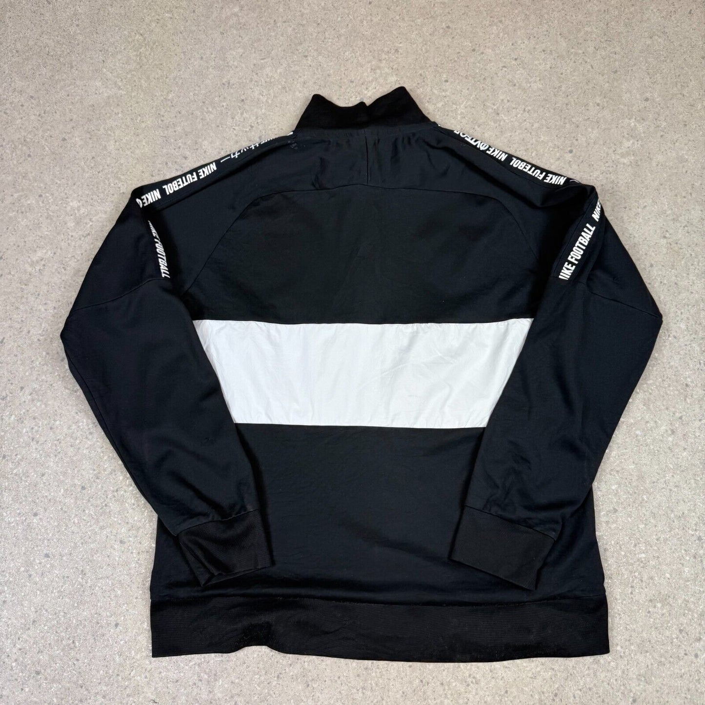 Nike Football Track Jacket XL Black White Embroidered Logo Zip Up