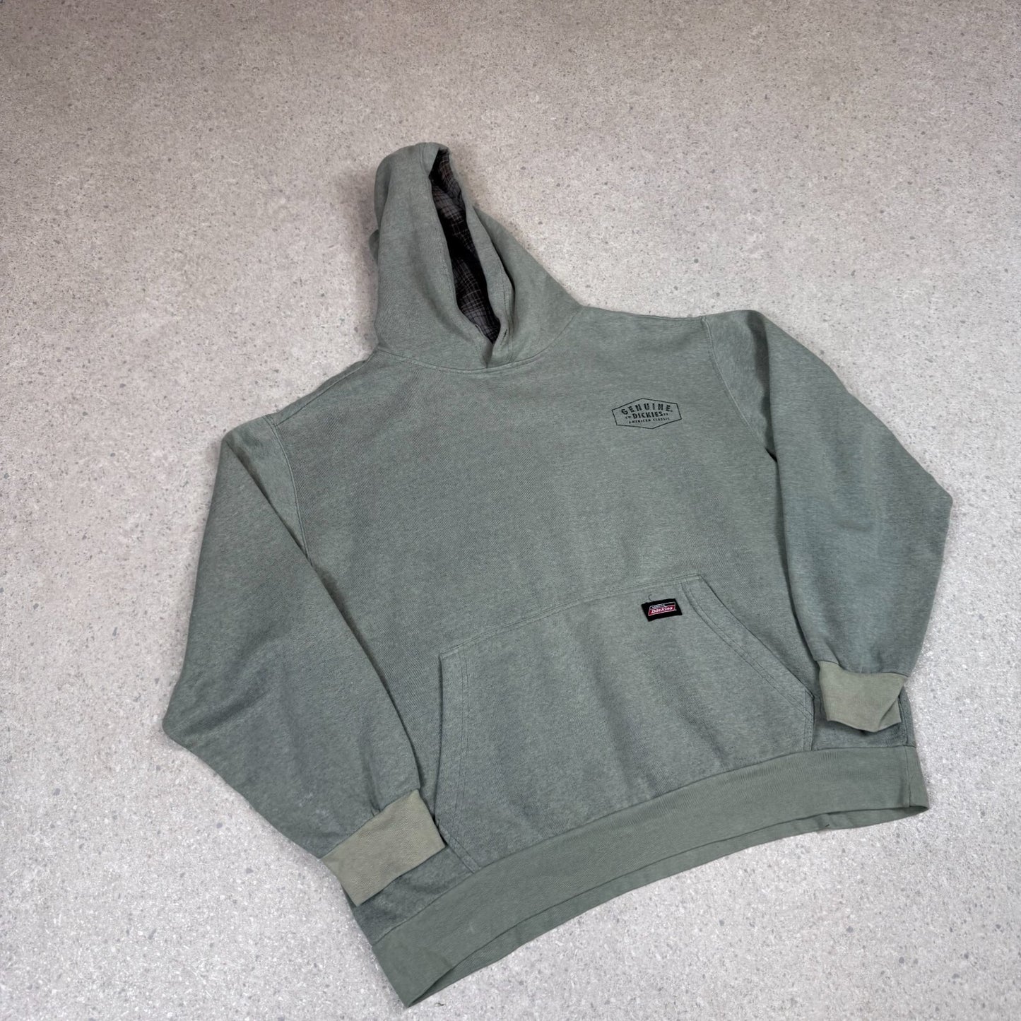 Dickies Hoodie Large Sea-foam Green Flannel Boxy Fit Vintage