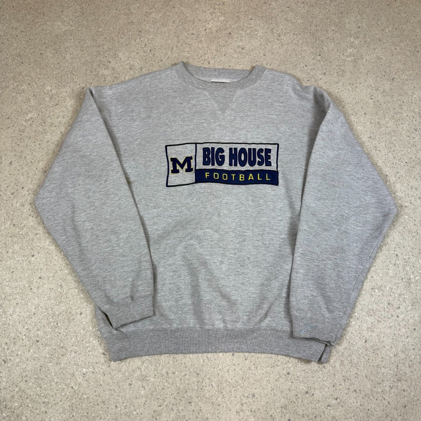 Vintage Michigan Big House Football Sweater Large Puma Y2K USA College