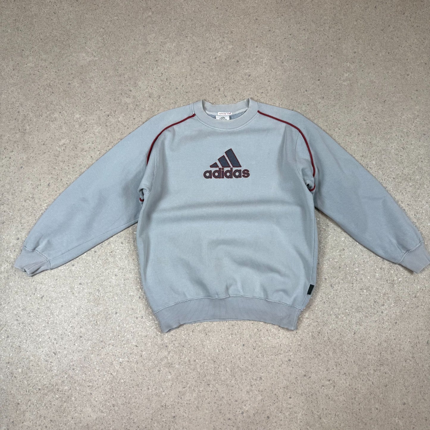 Adidas Sweatshirt Small Y2K Adidas Spellout Grey Colourway