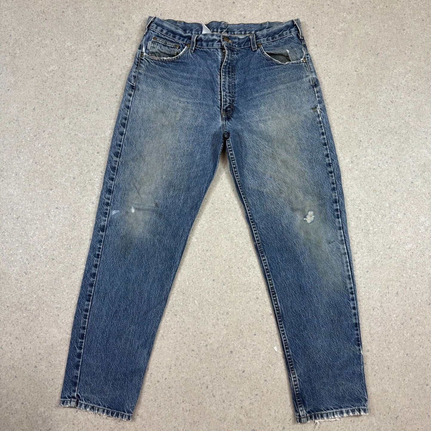 Carhartt Denim Jeans 36x30 Blue Distress Baggy Fit