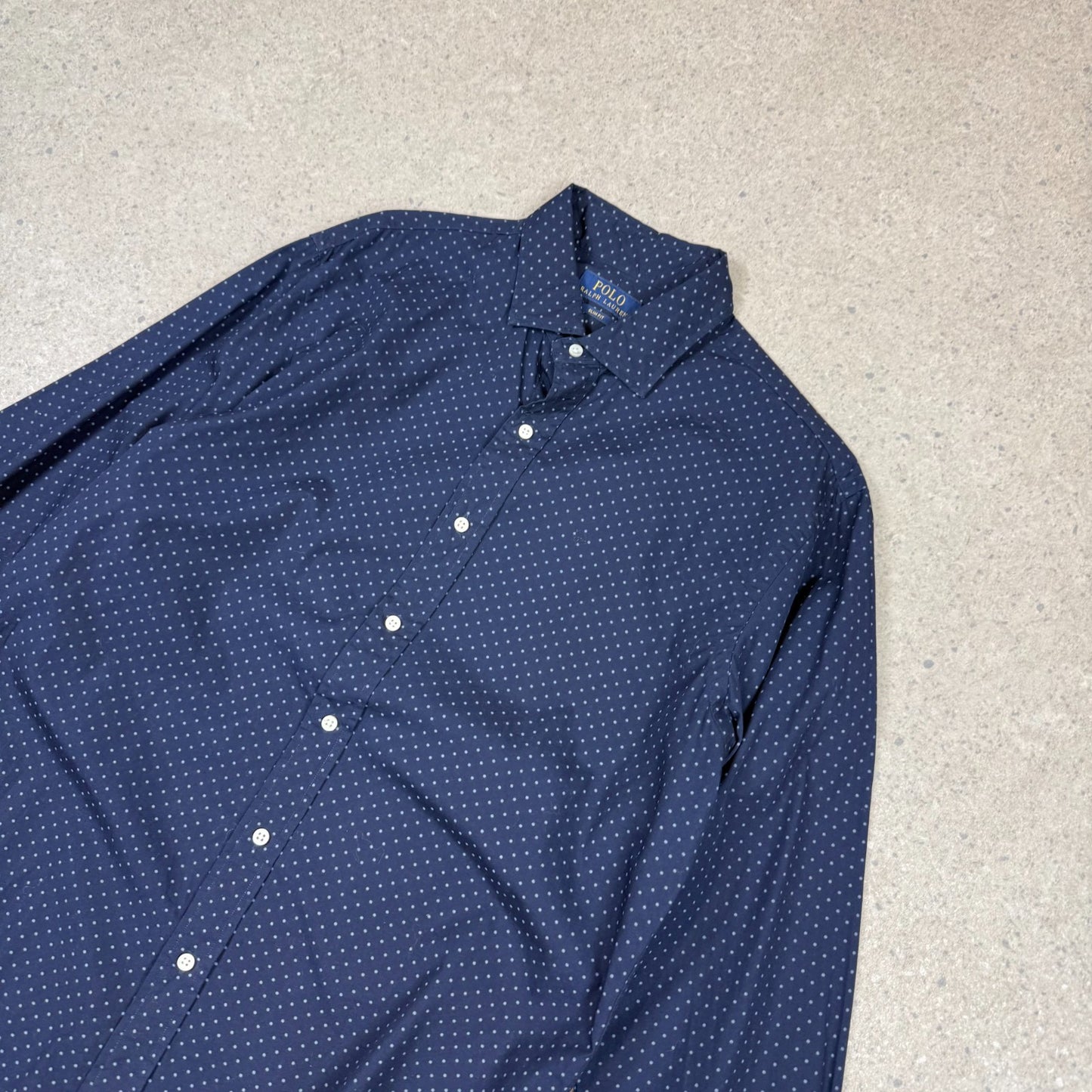Ralph Lauren Shirt Large Navy Colourway Slim Fit Long Sleeve